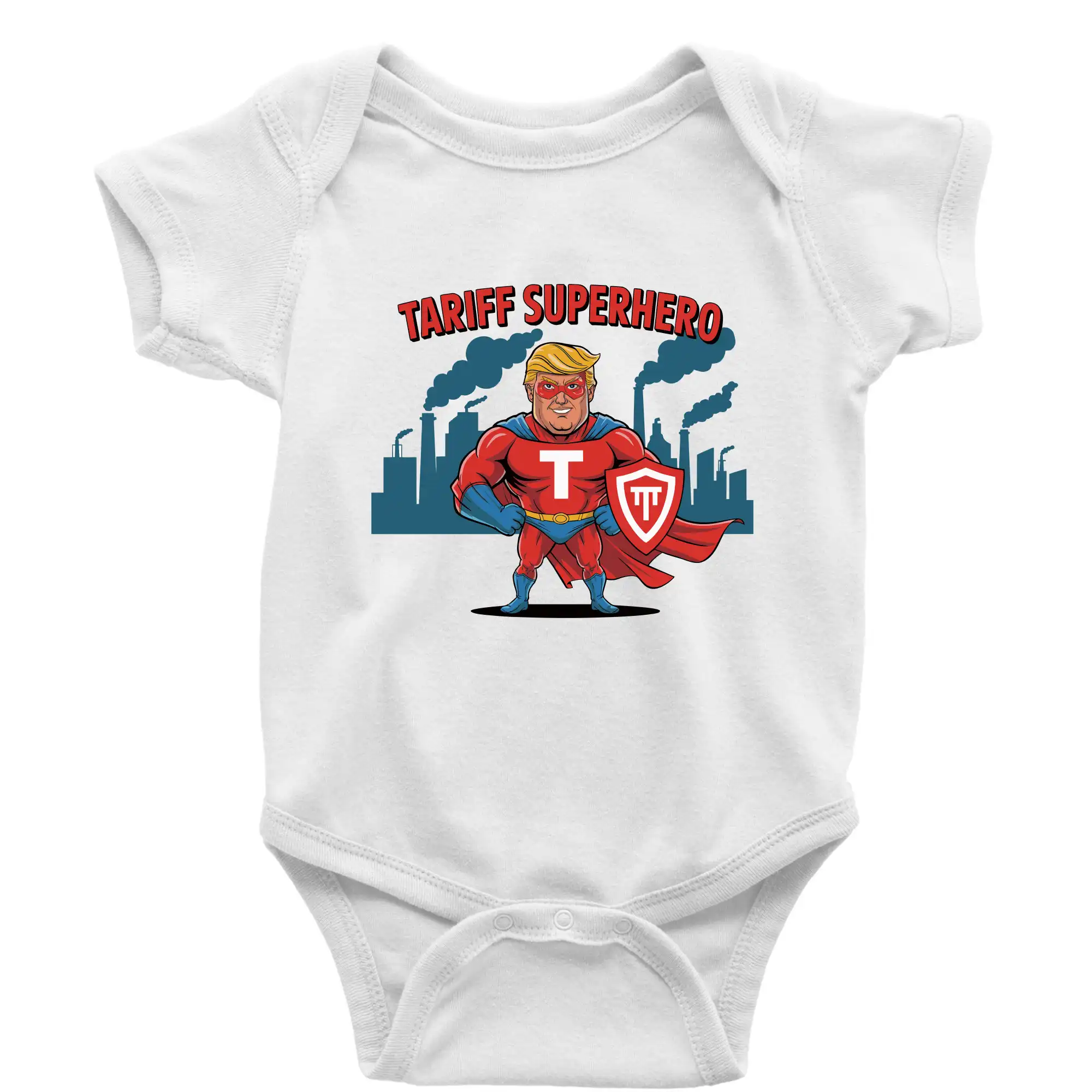 Politické tričká - Tariff Superhero Trump - Body dojčenské s krátkym rukávom