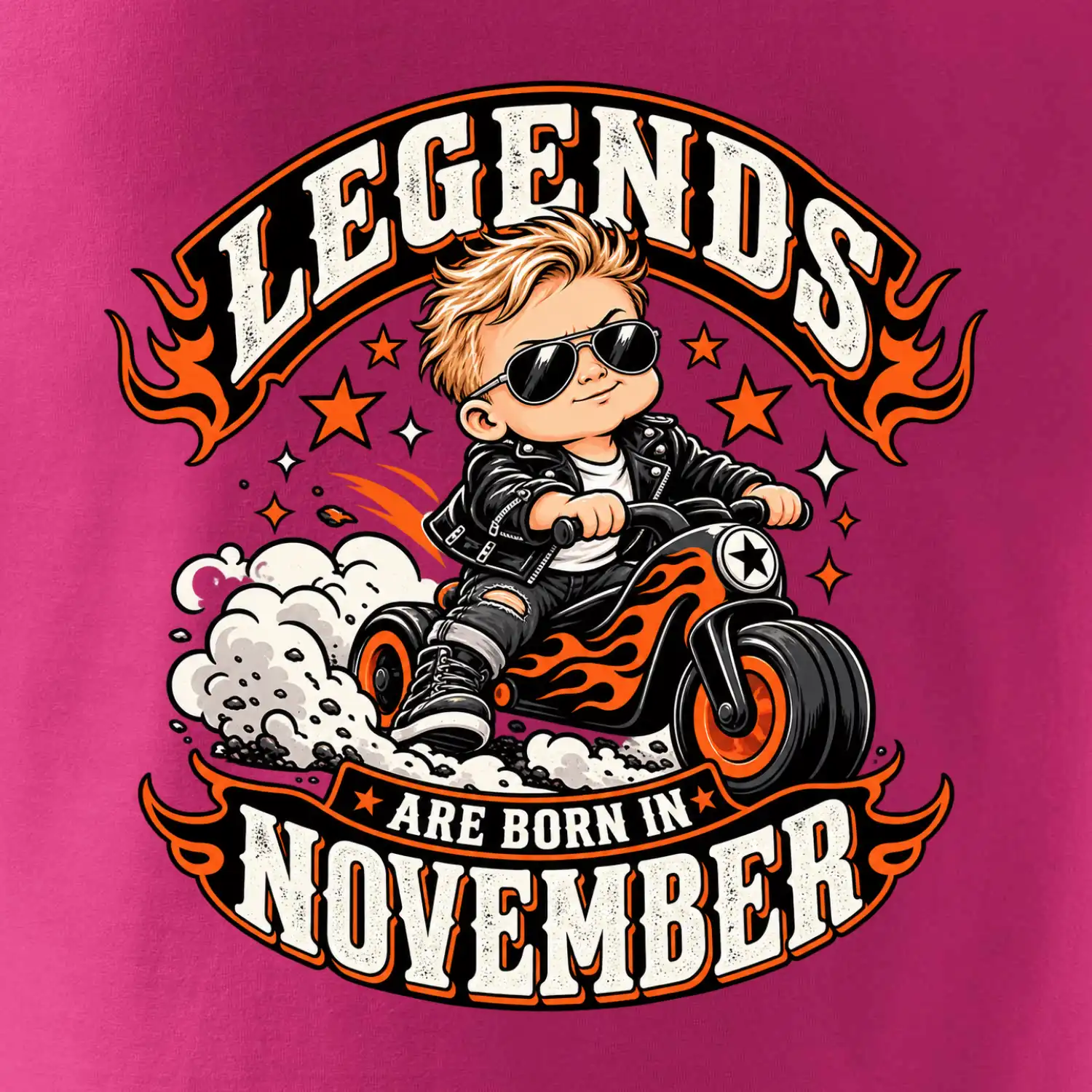 Legendy se rodí v listopadu malý motorkář na odrážedle