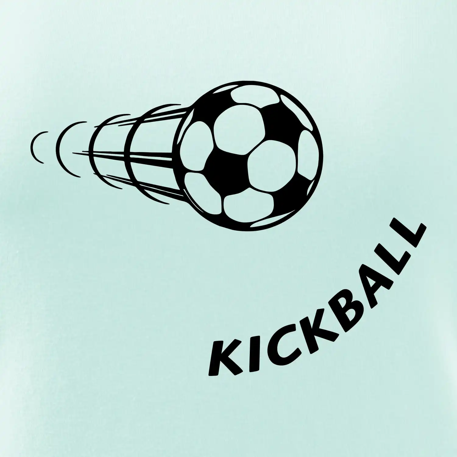 Kickball nápis šikmo