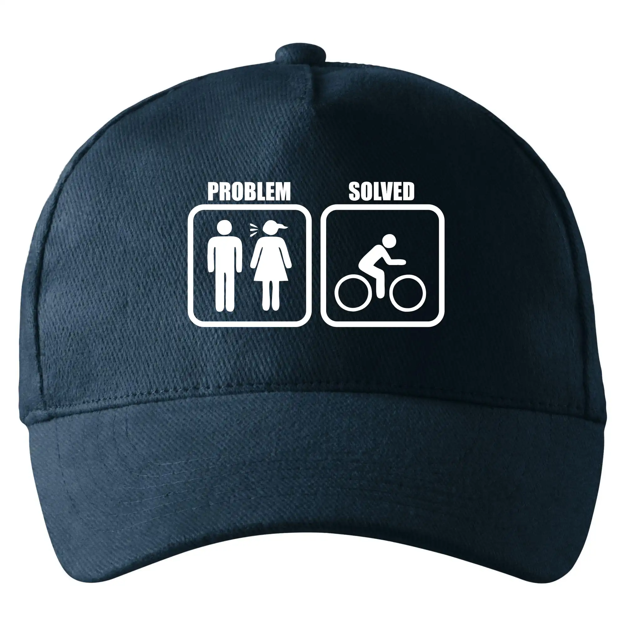 Tričká Problem Solved - Problém - Bicykel - Šiltovka so zahnutým šiltom a mosaznou sponou