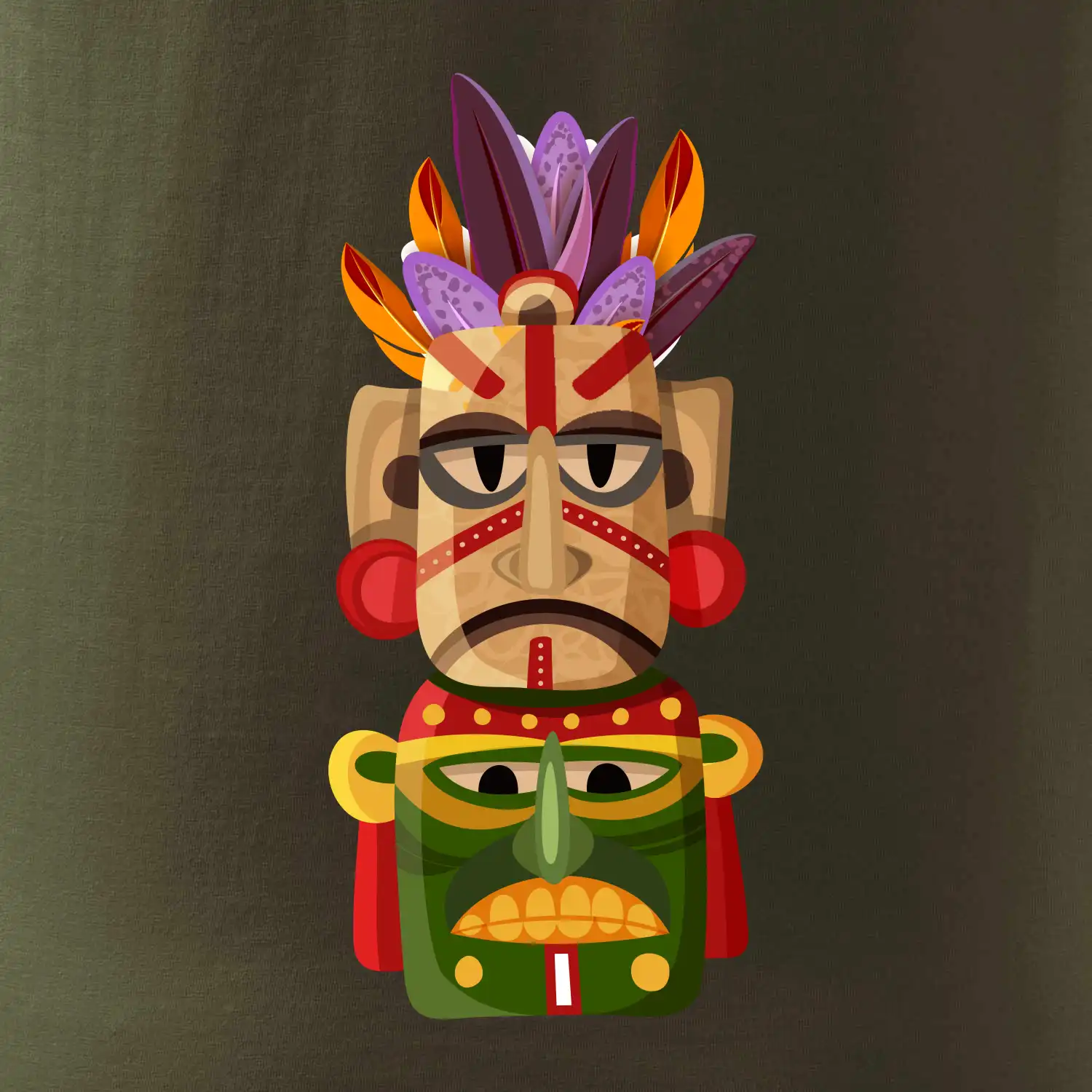 Mayové maska s peřím