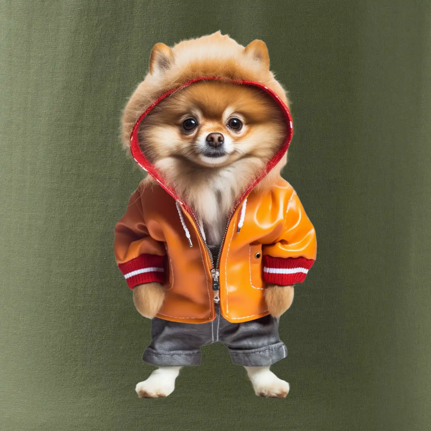 Pomeranian v bundě