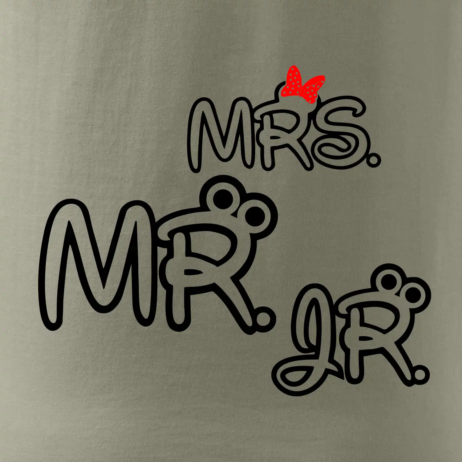 Mr, Mrs a Jr rodinná trička