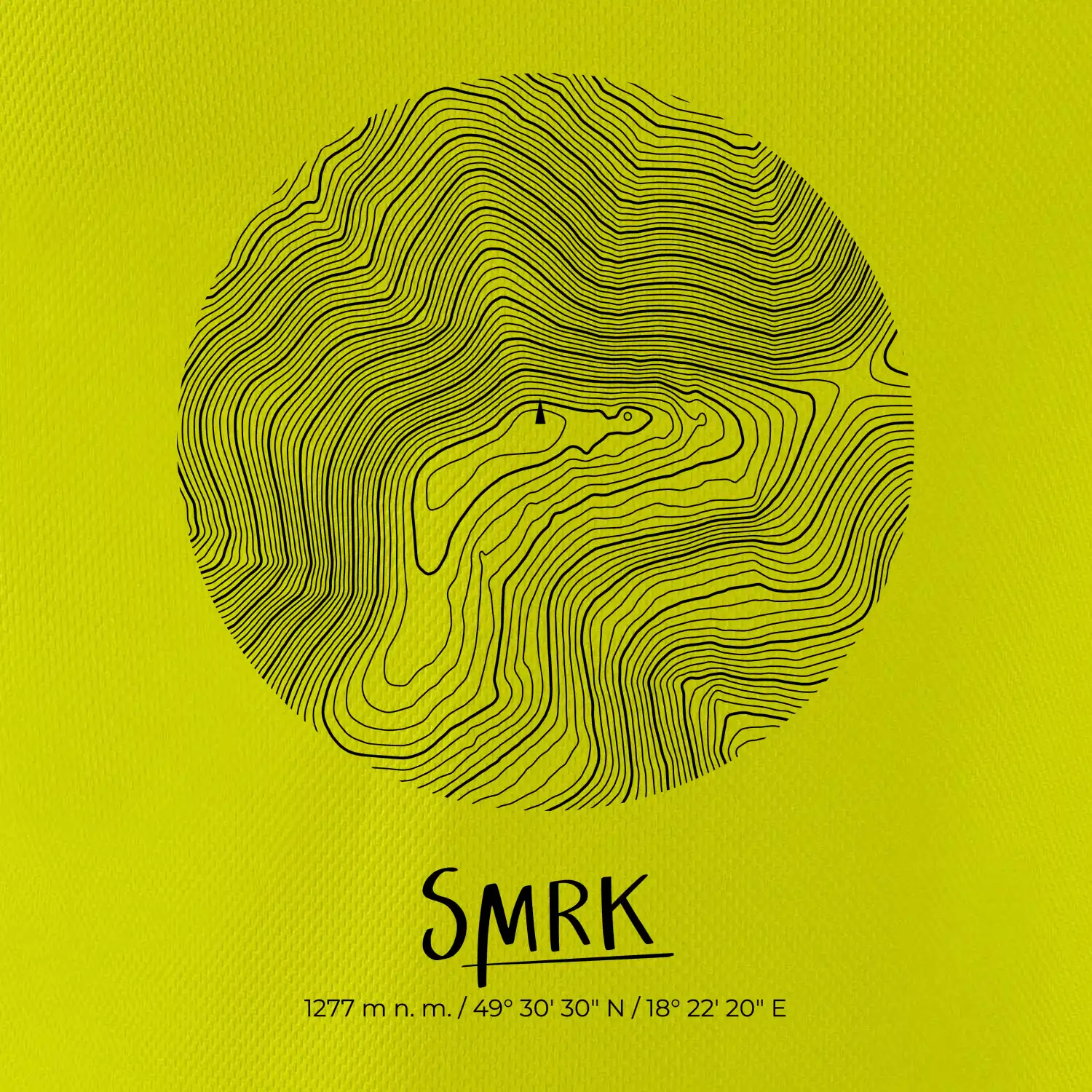 Smrk - vrstevnice v kruhu