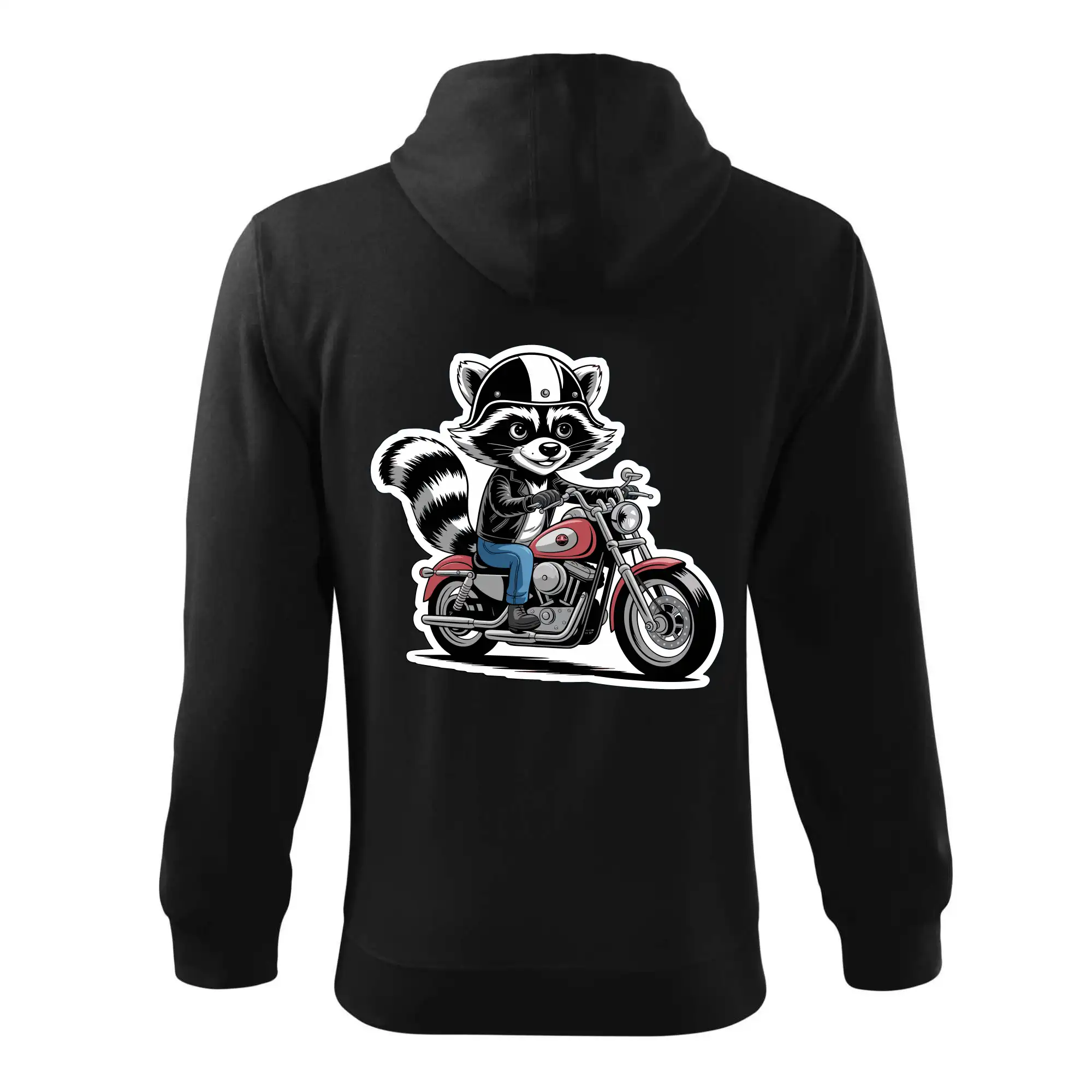 Mýval na motorce kreslený