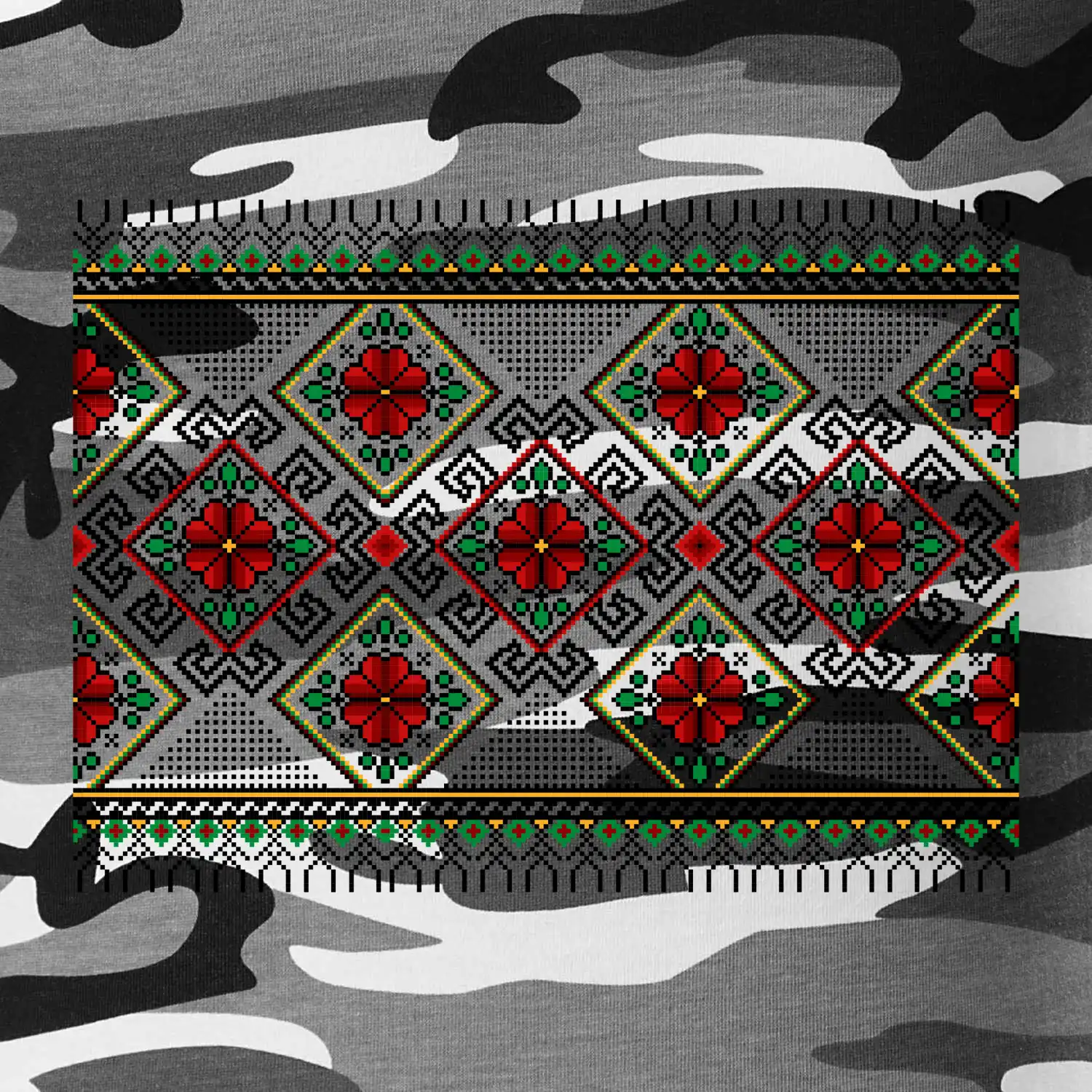 Ukrajinský vzor - Červeno Zelený