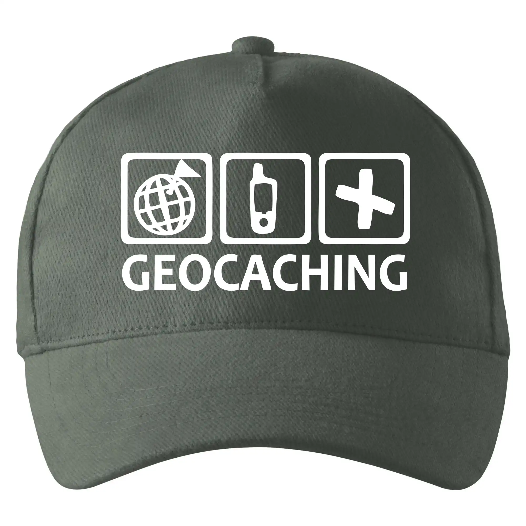 Tričká na geocaching - Geocaching ikony - Šiltovka so zahnutým šiltom a mosaznou sponou