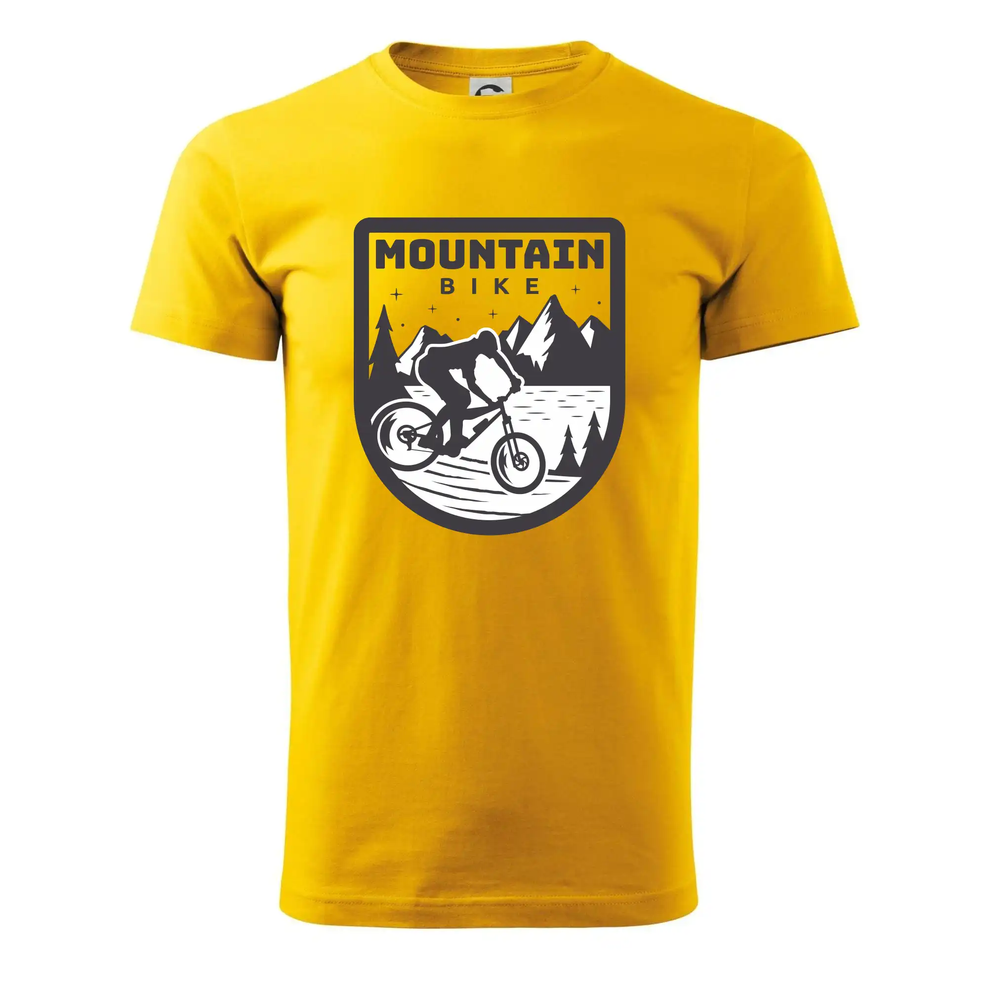Tričko ako darček pre cyklistu - MTB mountain bike logo prsa zaoblené - Pánske tričko nižšej gramáže