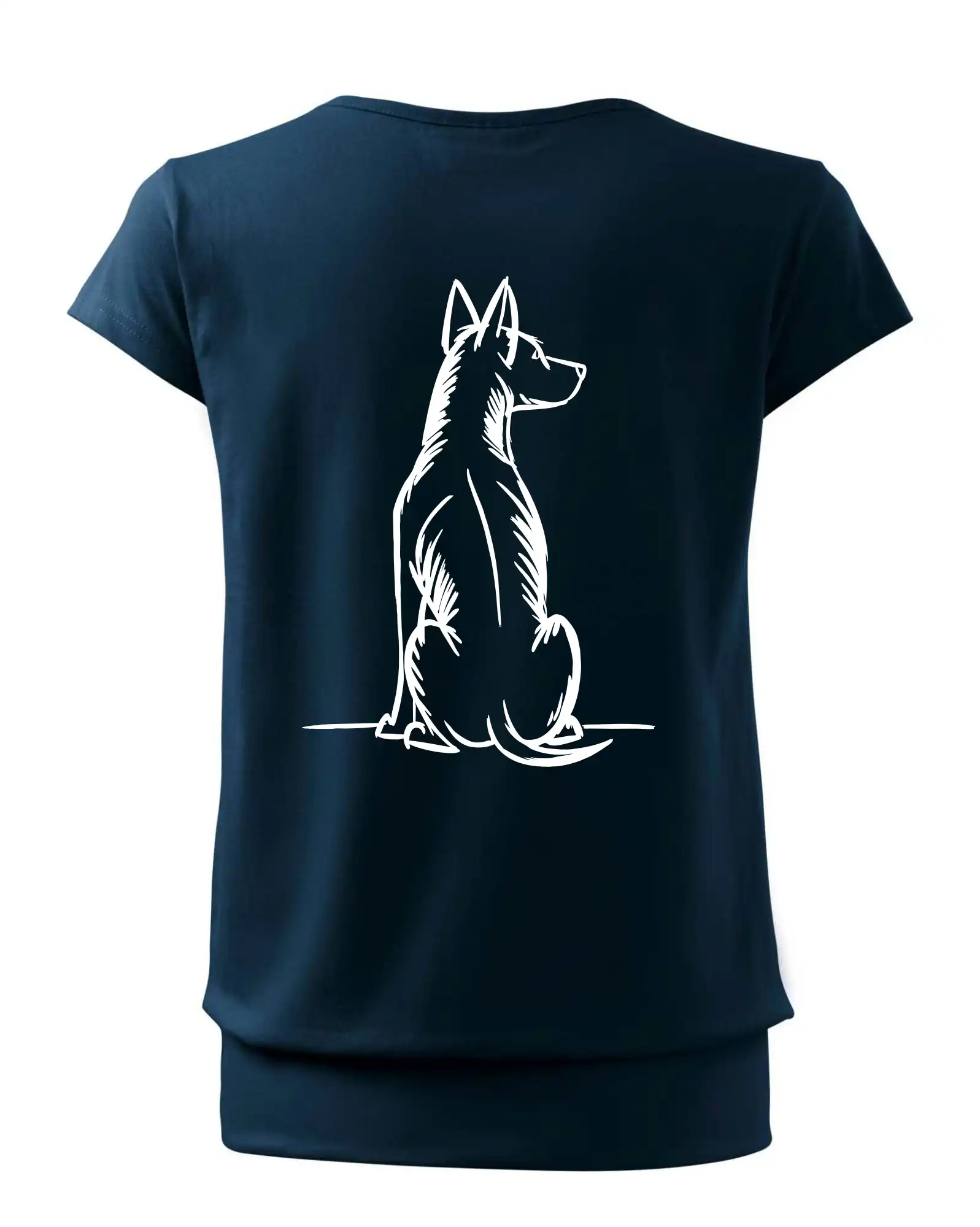 Pes kreslený zezadu