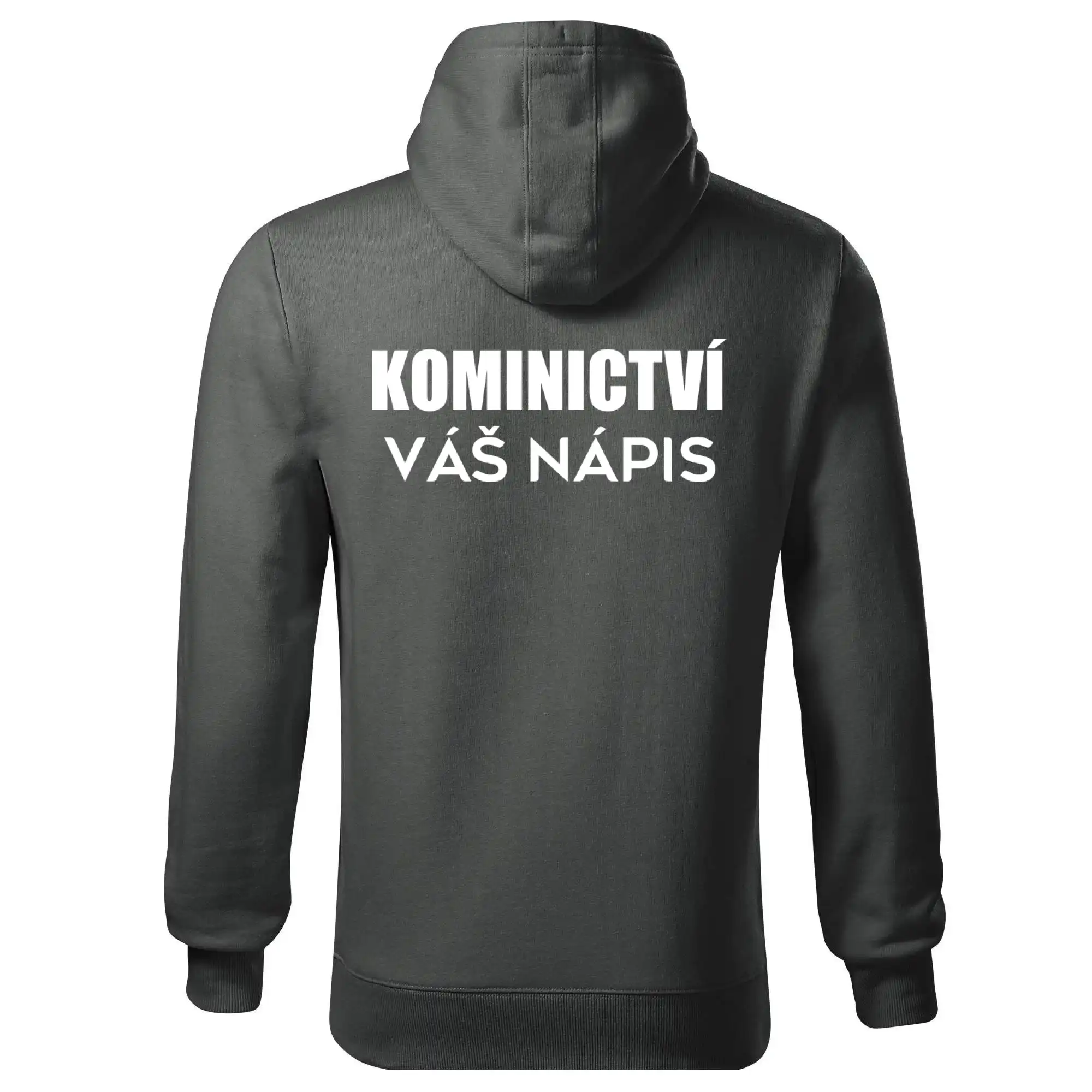 Kominík logo + nápis na zádech