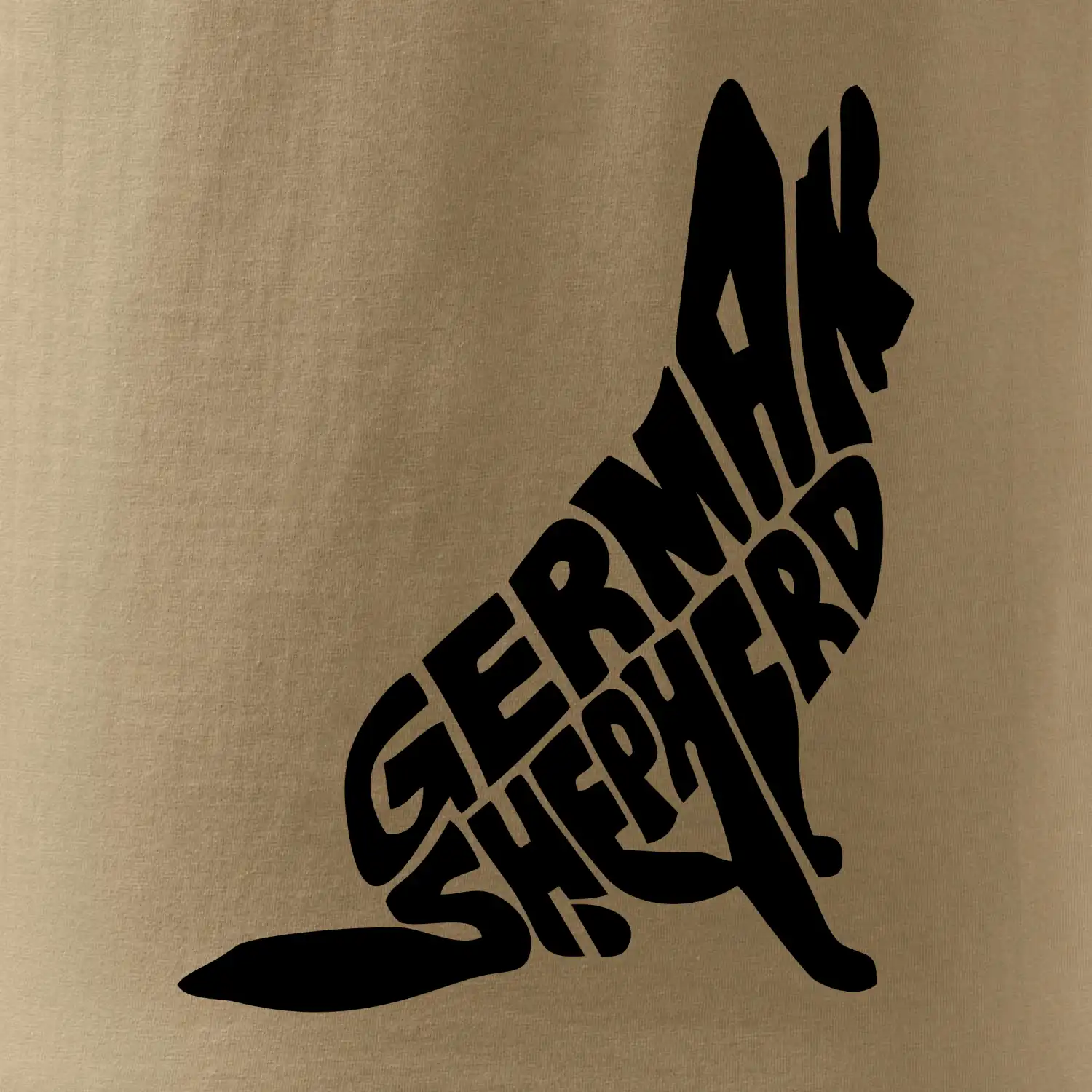 Německý ovčák sedící napis