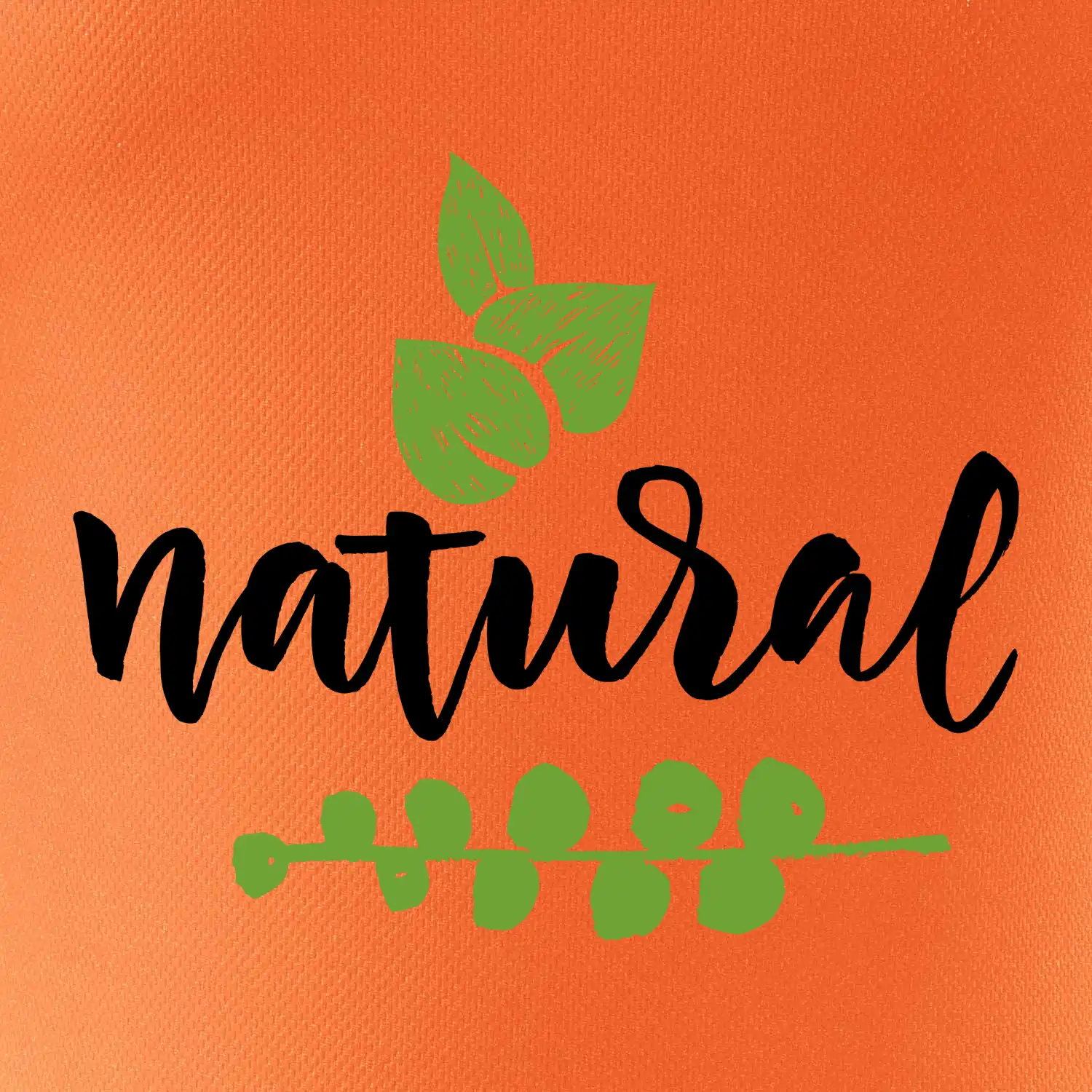 Natural - nápis v listech