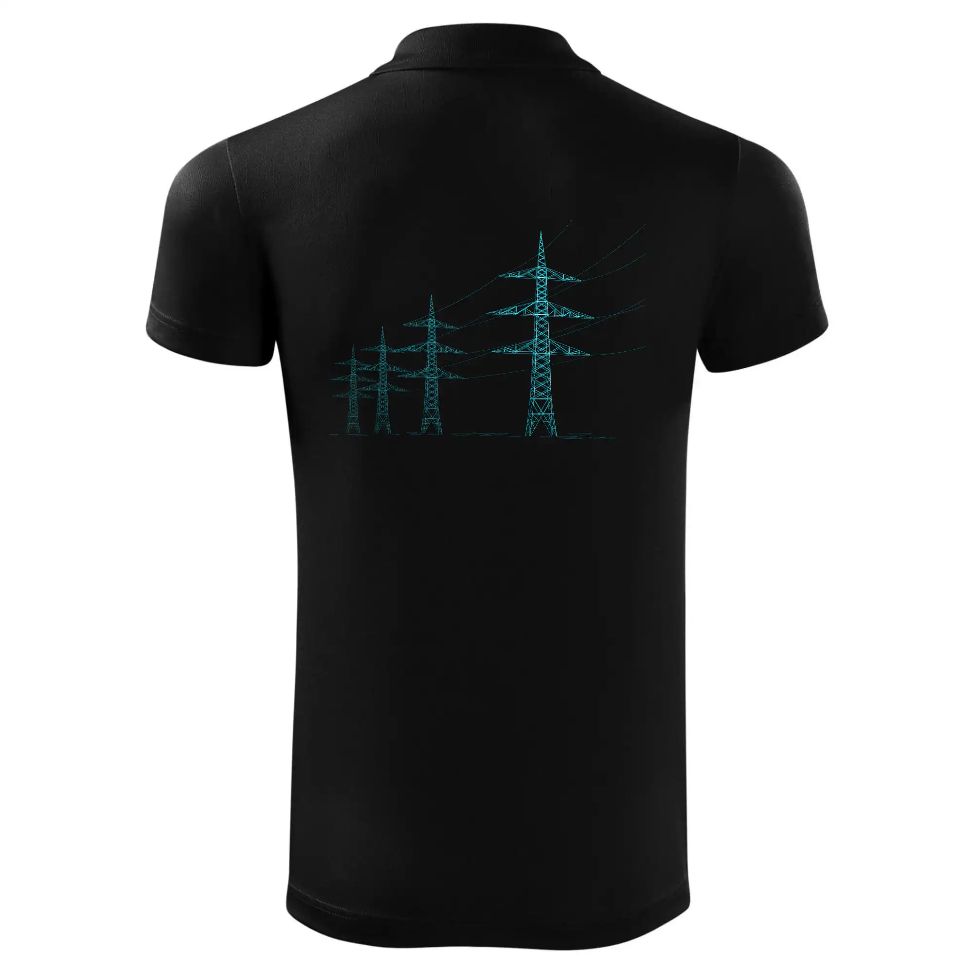 Tyrkysové stožáry vysokého napětí