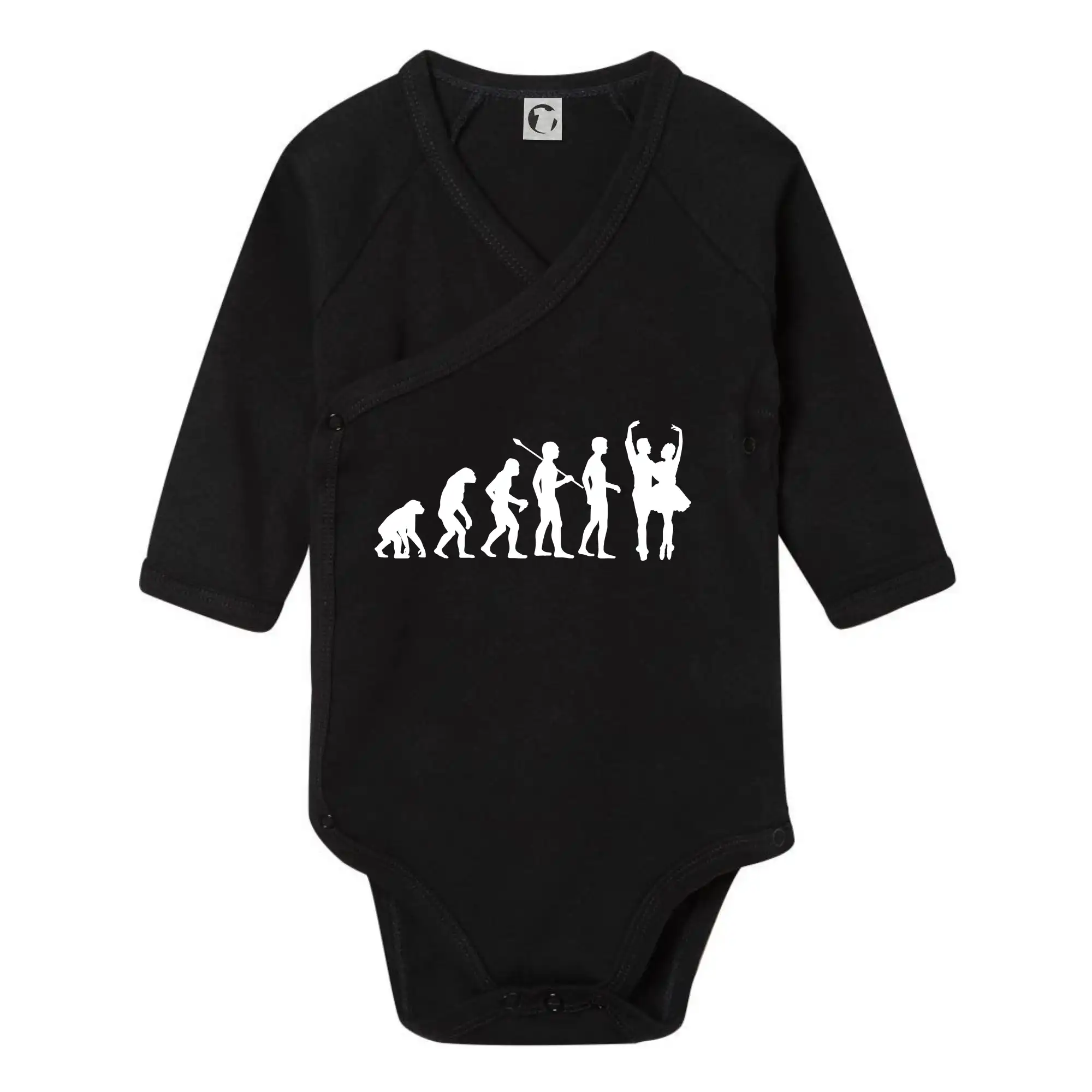 Evolúcia tanec - pár - Body zavinovacie s dlhým rukávom