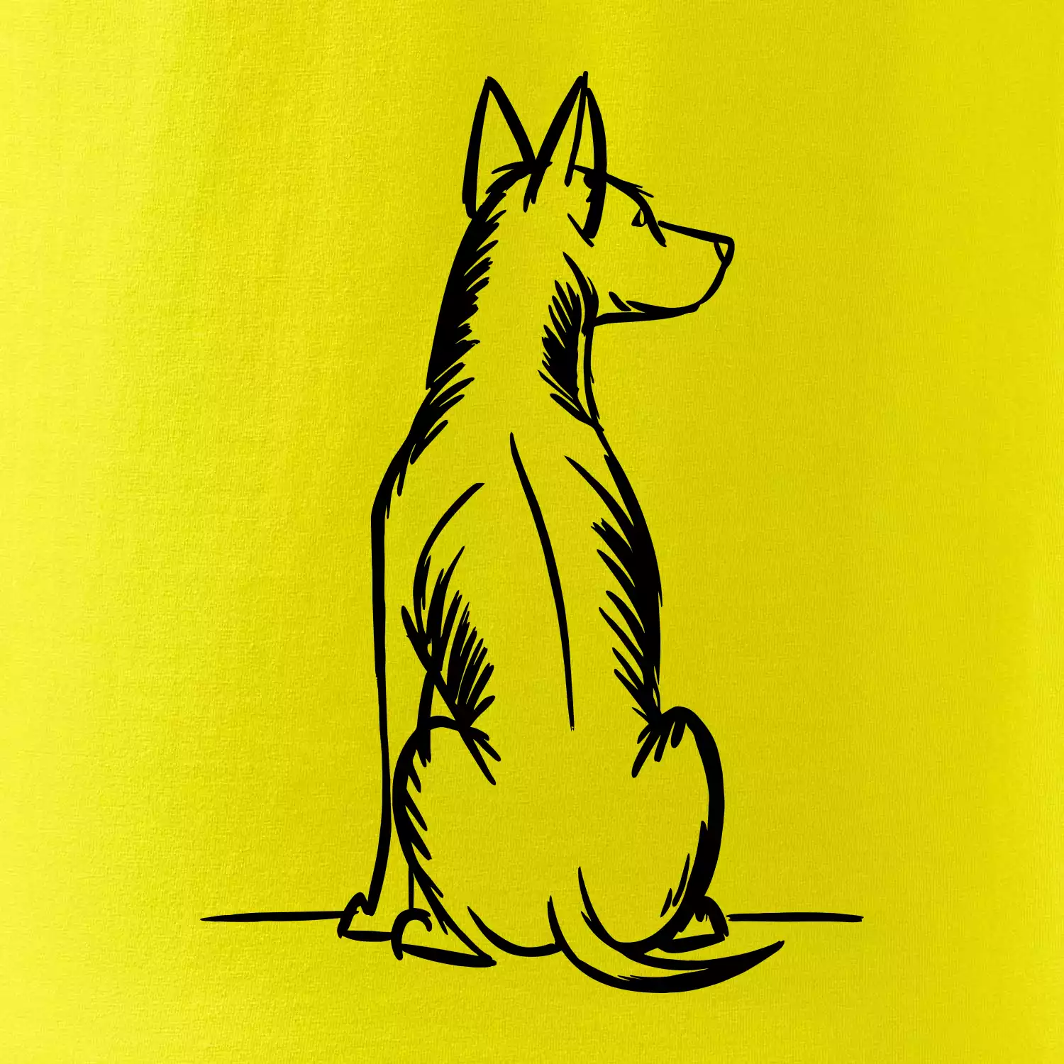 Pes kreslený zezadu