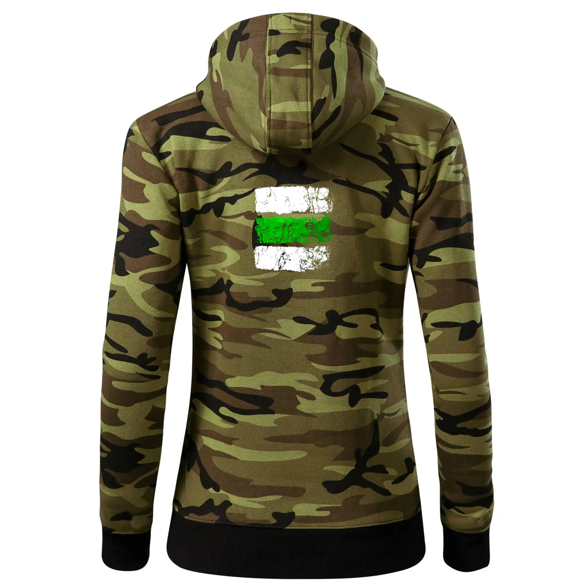 Trička pre cestovateľov - Turistická značka - zelená - Mikina dámska trendy zipper s kapucňou