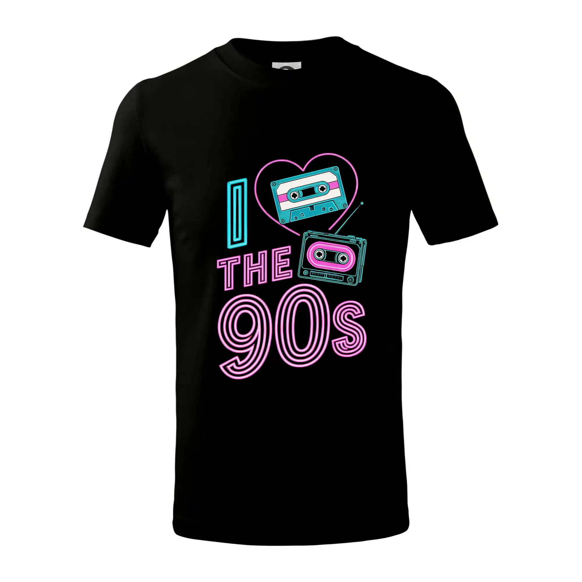 Aj love 90s - neón a kazeta - Tričko detské bavlnené