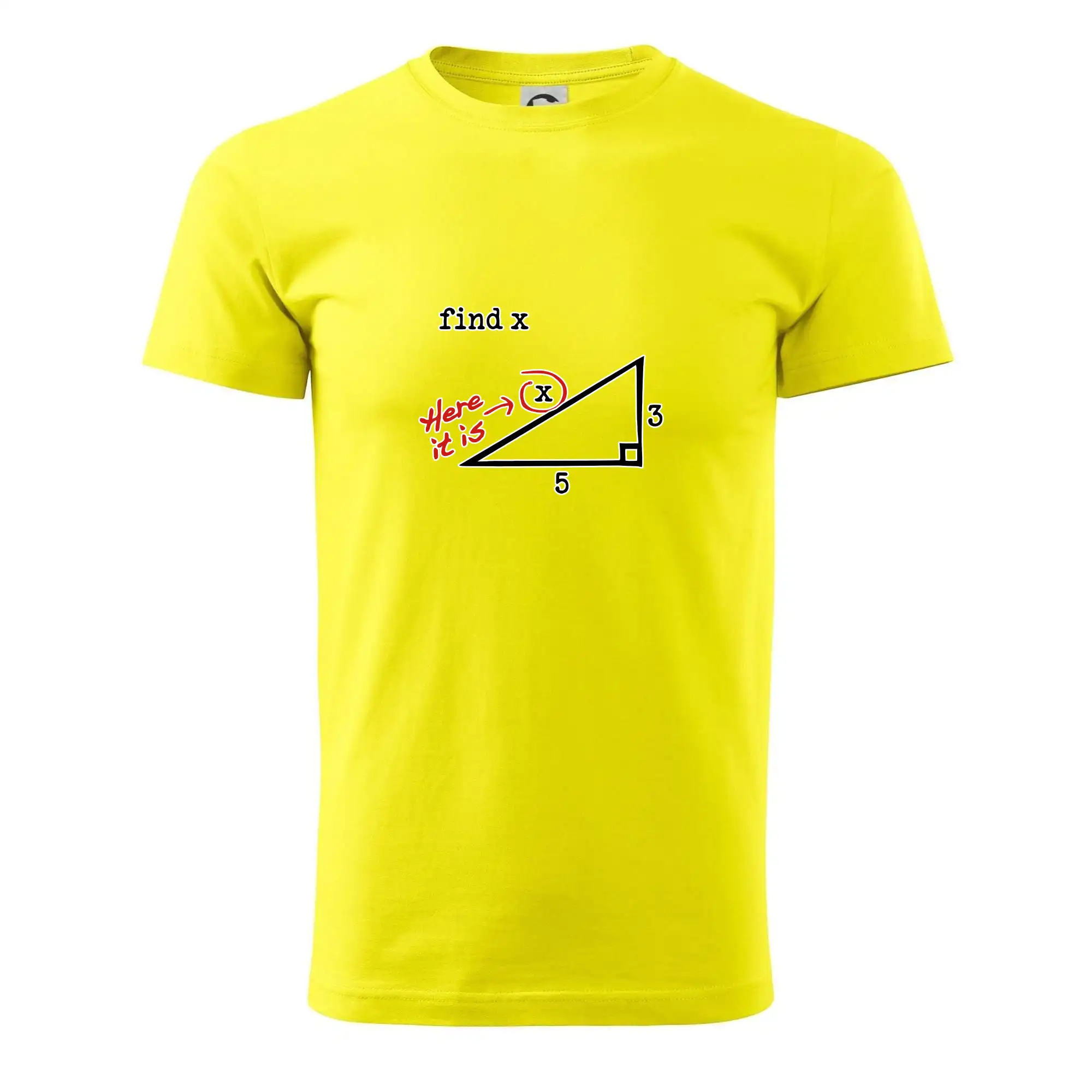 Vtipné tričká pre matematiky - Find X - geometria - Pánske tričko nižšej gramáže