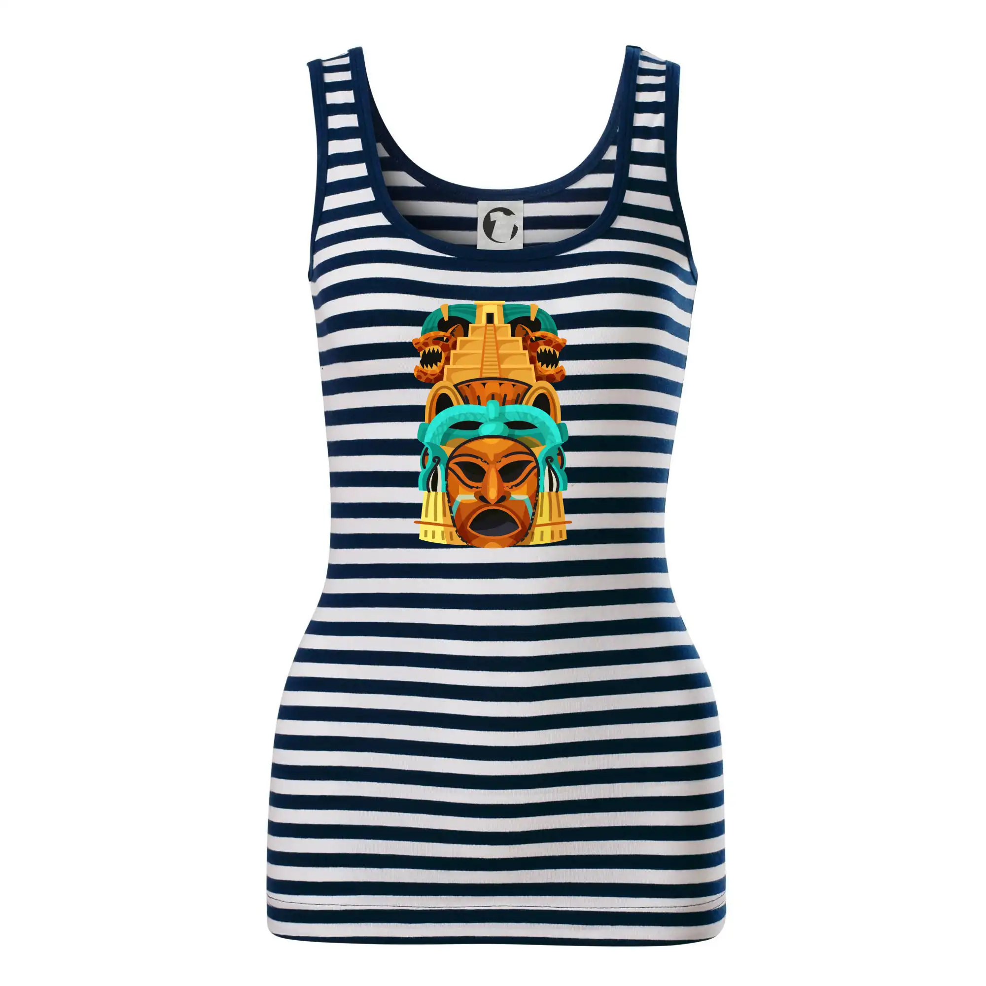 Mayovia / Aztékovia na tričku - Mayová maska s pyramídou - Sailor tielko na vodu