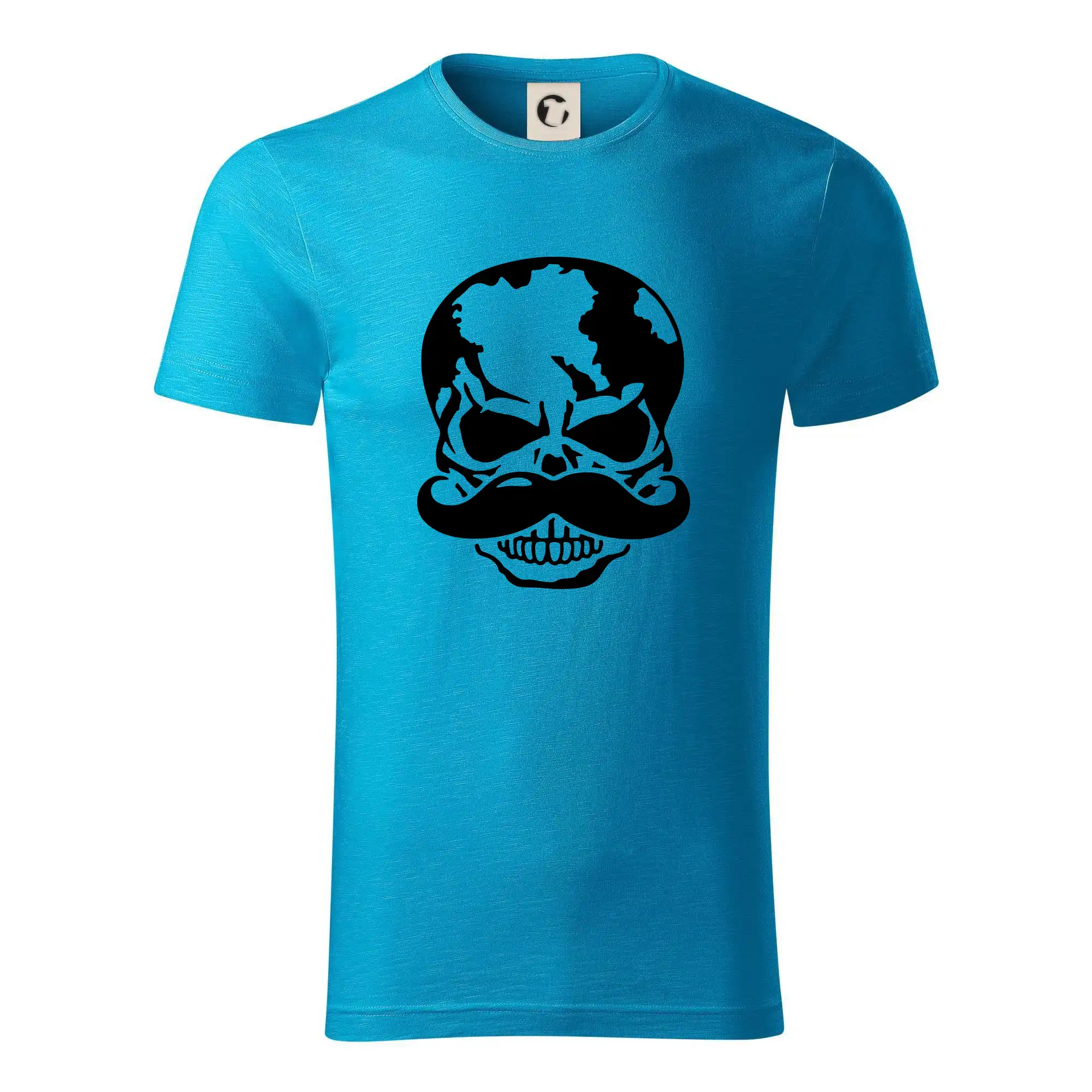 Tričká s fúzikmi - Mustache lebka - Tričko z organickej bavlny