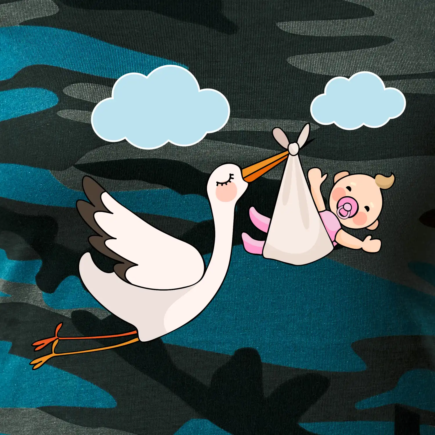 Čáp čekáme miminko - holka