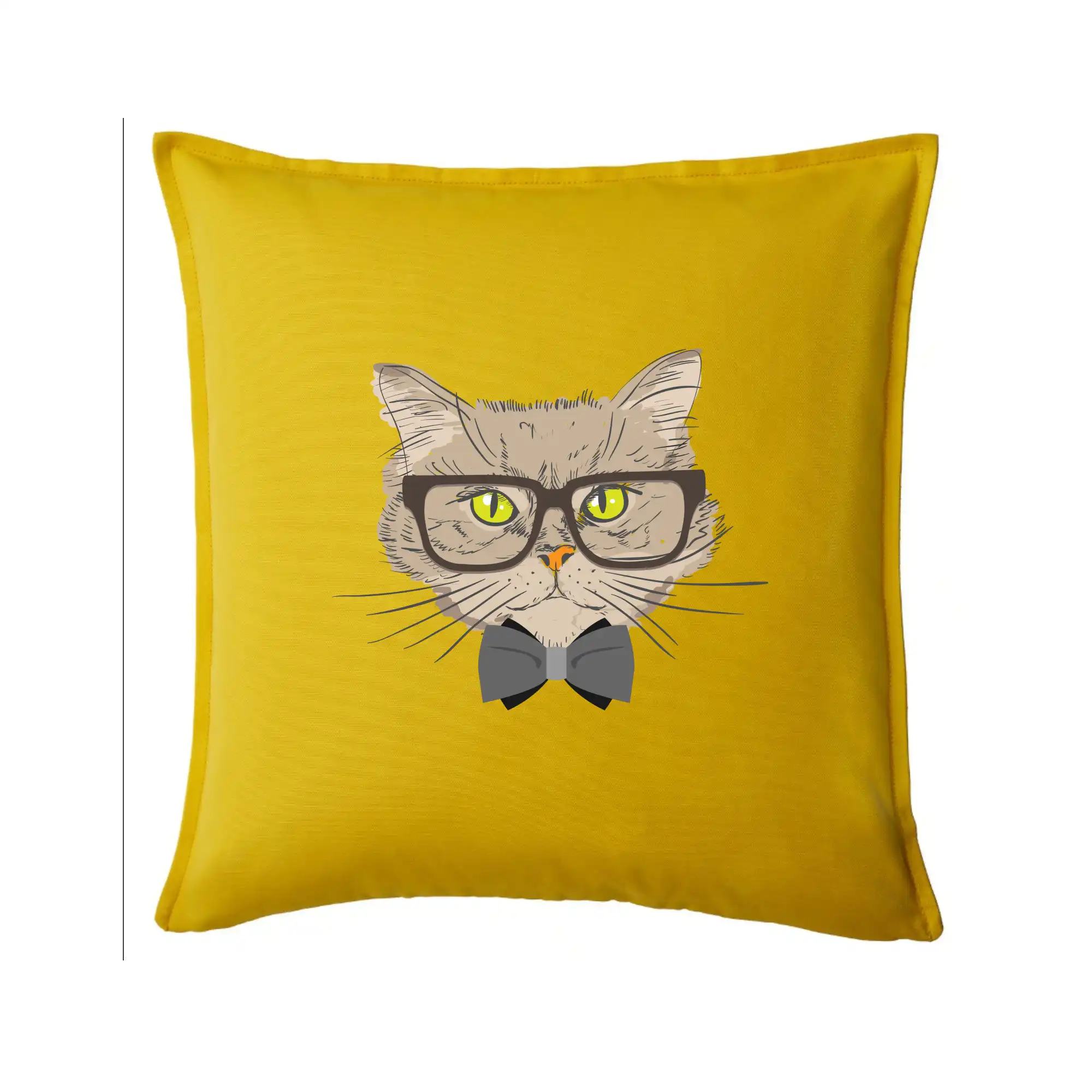 Vtipná tričká s mačkou - Hipster kocúrik - Vankúš 50x50