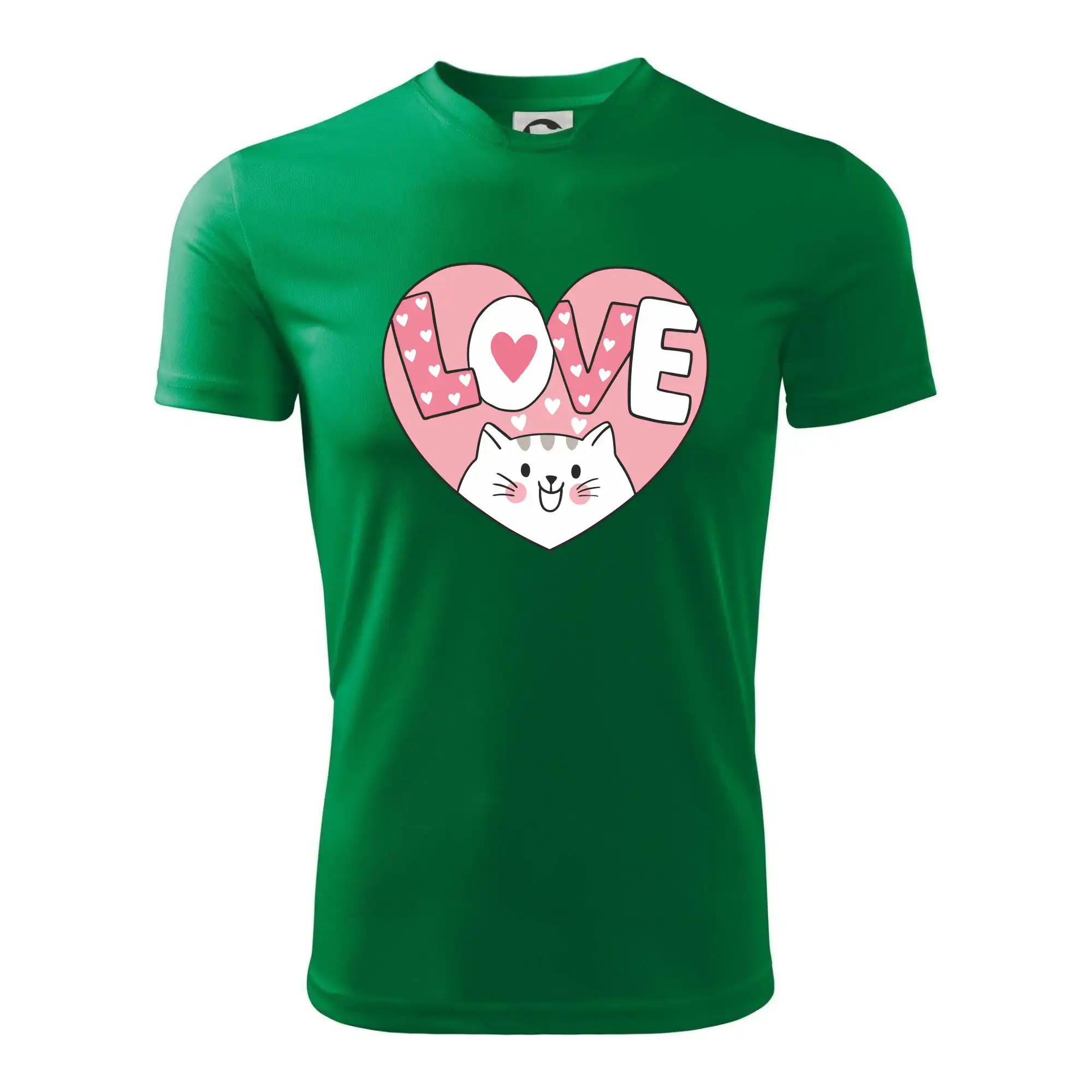 Kočka love - růžové srdce