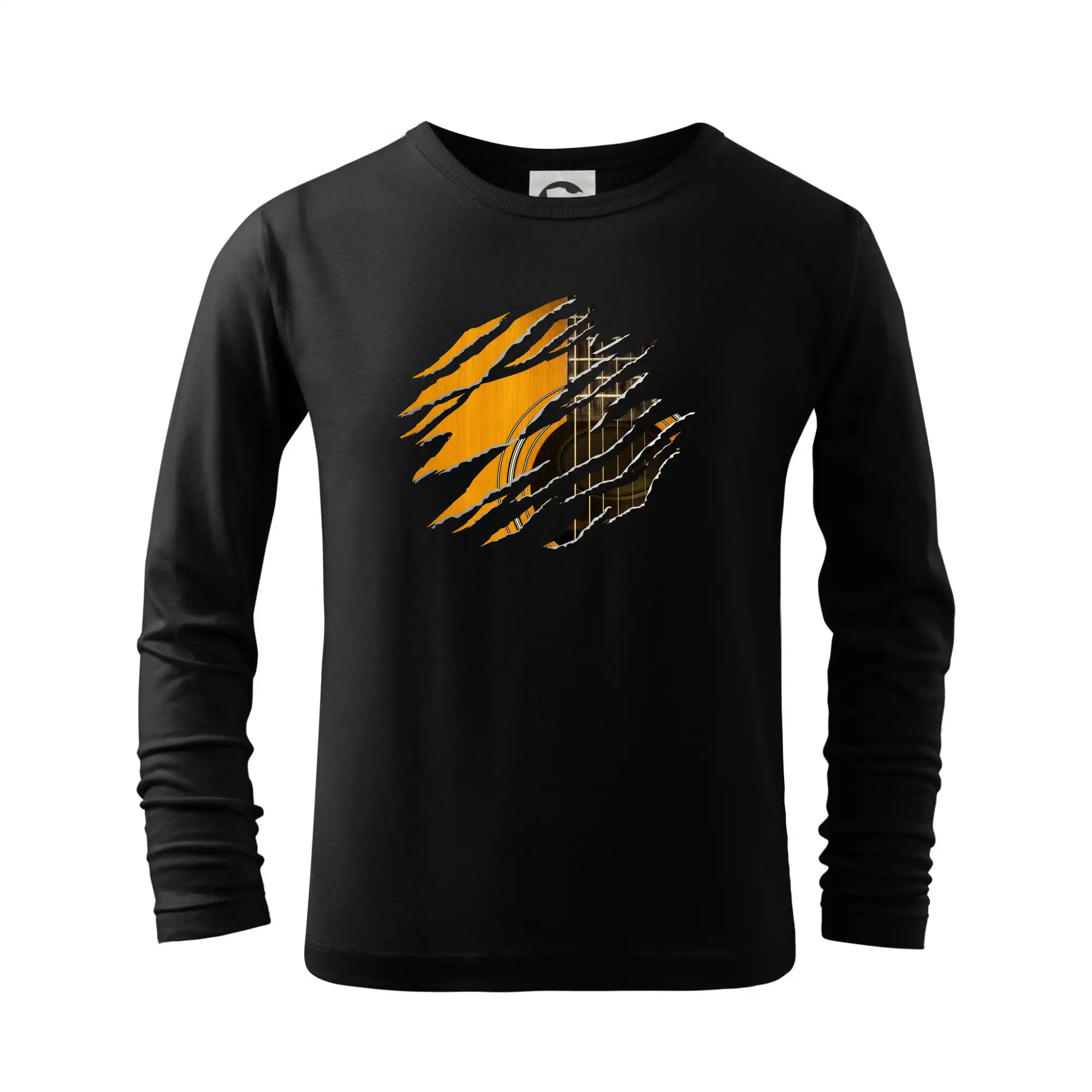 Hudobné tričká - Roztrhnuté triko - gitara klasická - Tričko detské Long Sleeve