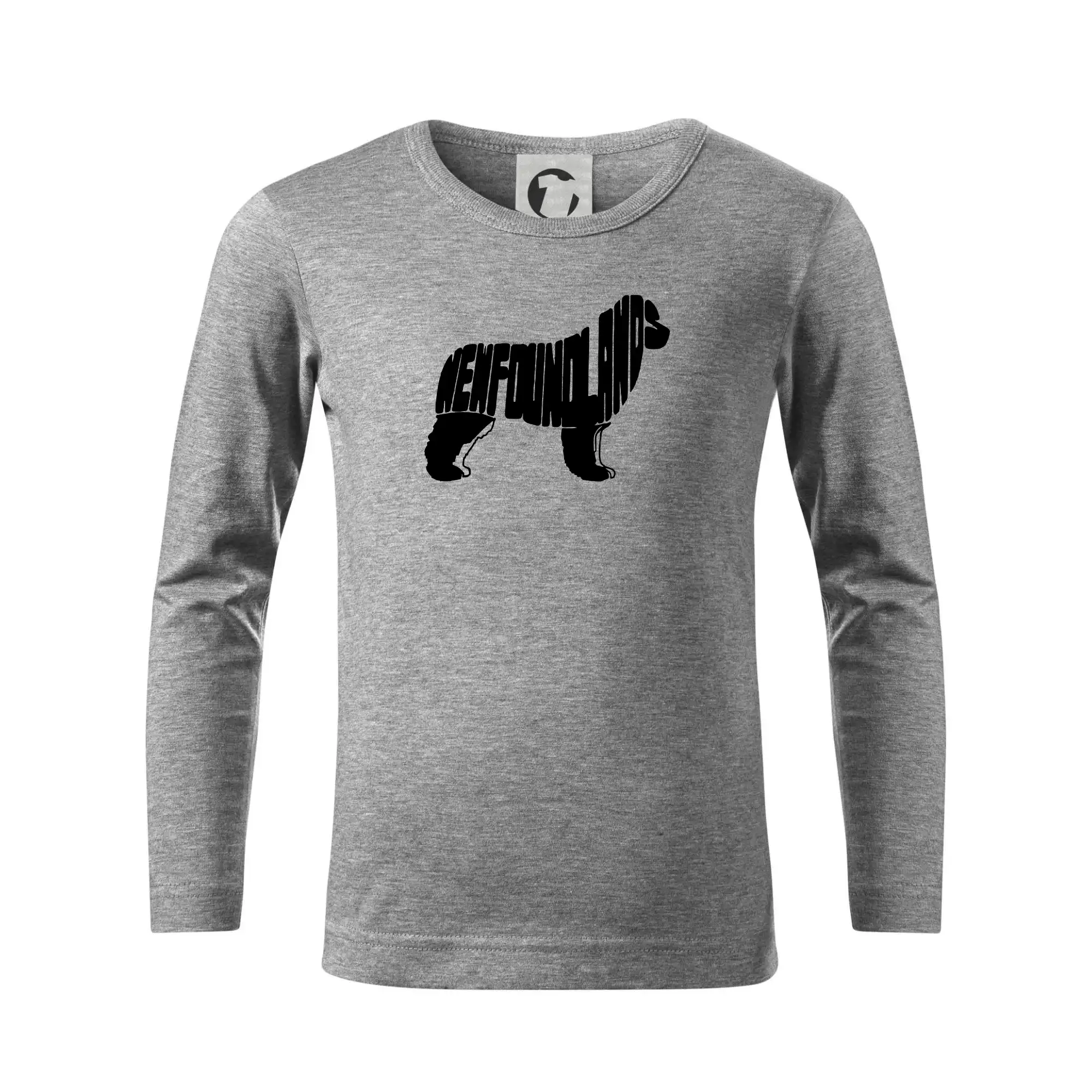 Ostatné psie plemená - Novofundlandský pes - nápis v tele - Tričko detské Long Sleeve