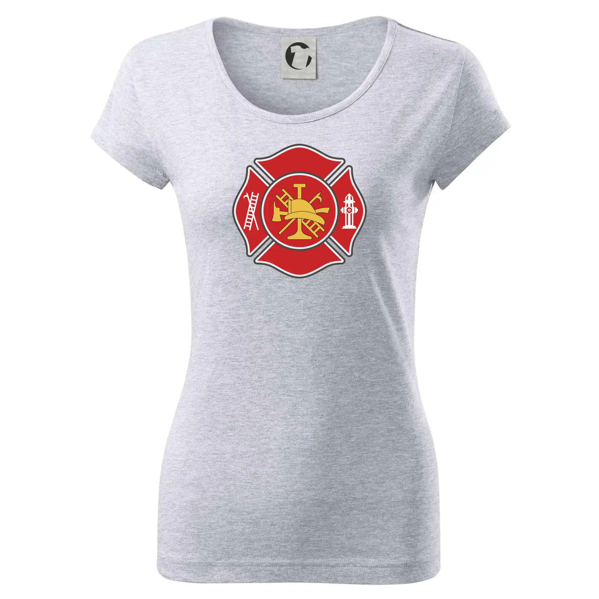 Originálne tričká pre hasičov - Fire department logo červené - Dámske tričko Pure