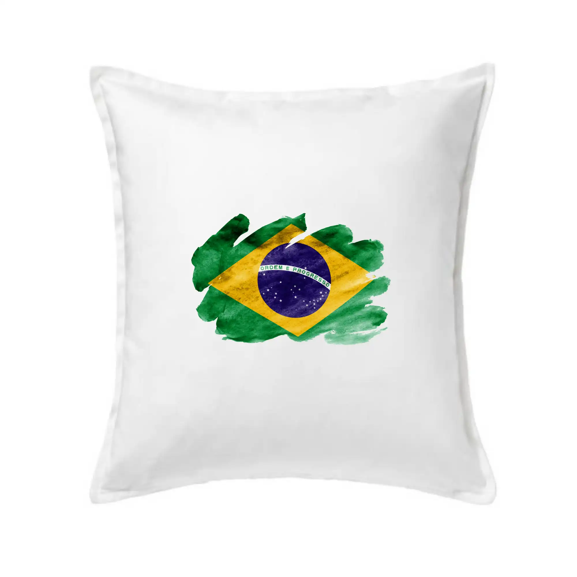 Motívy štátnych vlajok - Brazília vlajka vodovej farby - Vankúš 50x50