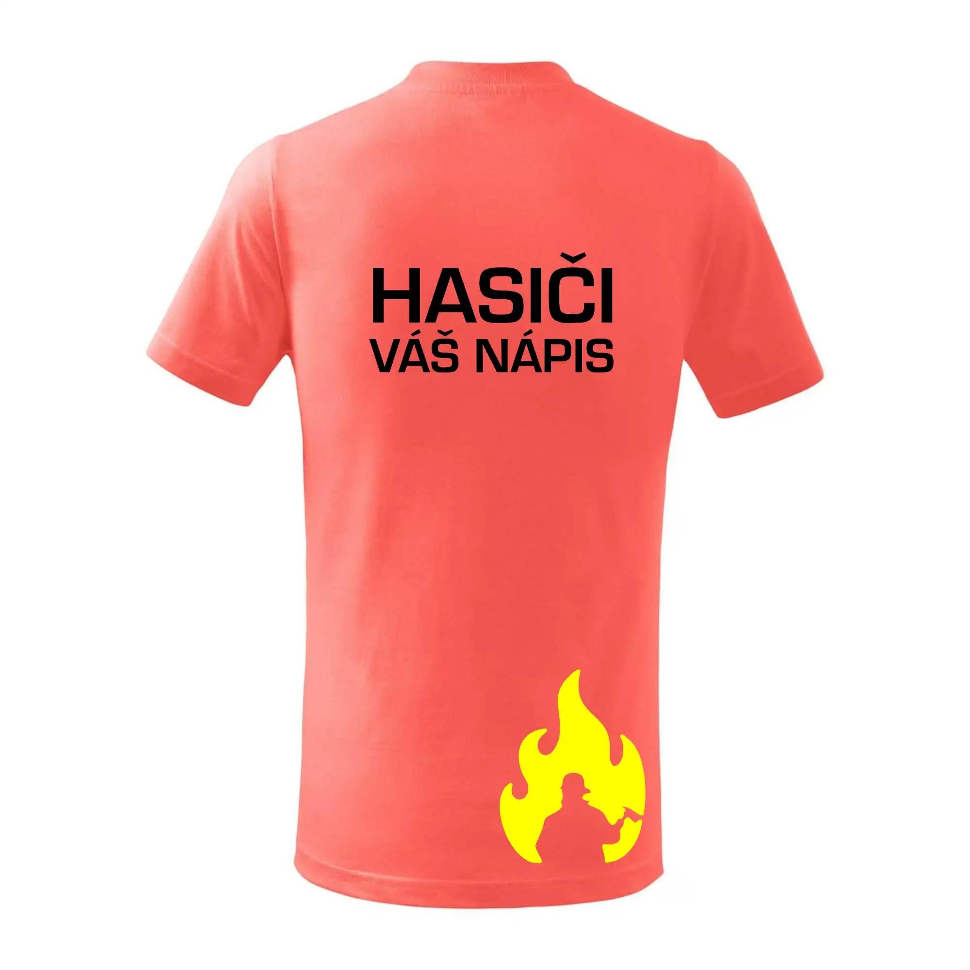 Hasič stojaci - nápis hasiči - Veľký nápis na chrbte
