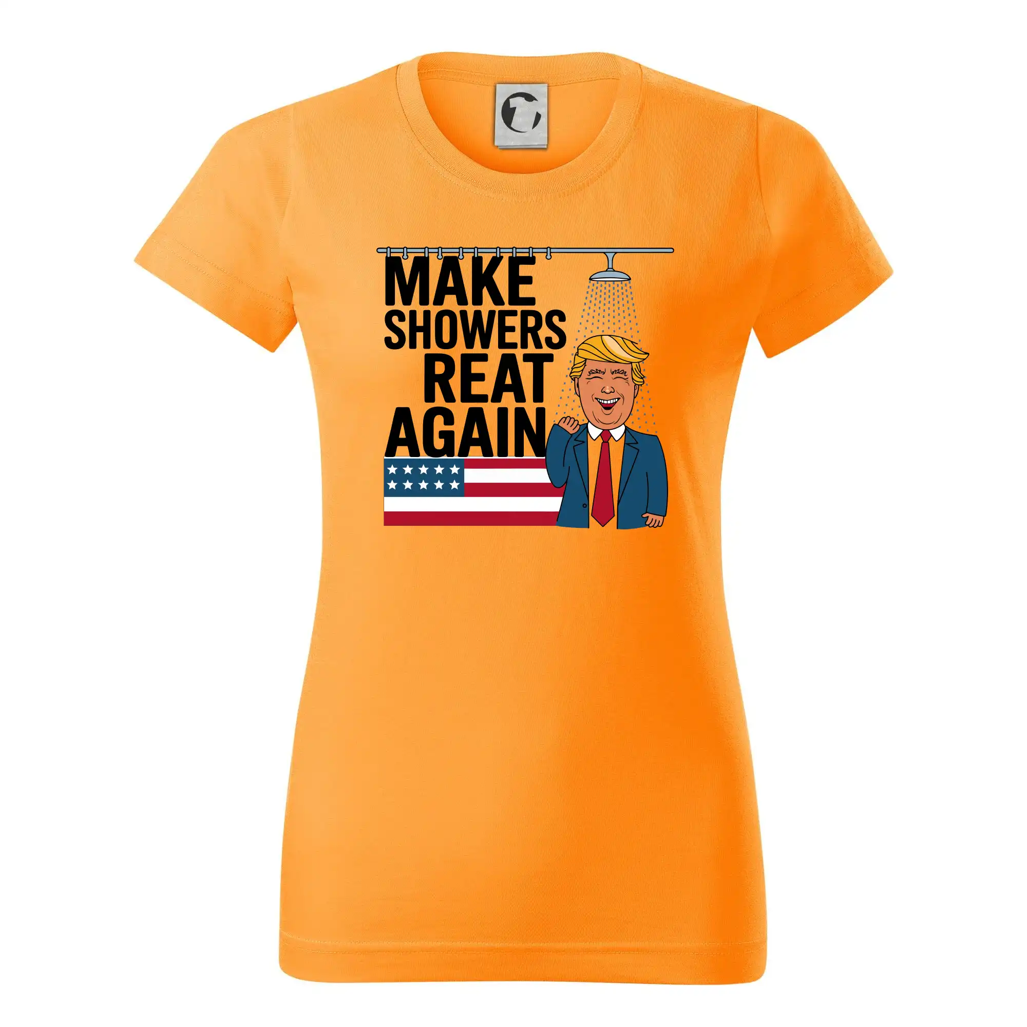 Politické tričká - Trump make showers great again - Dámske tričko basic - ľahko voľnejšie a dlhšie