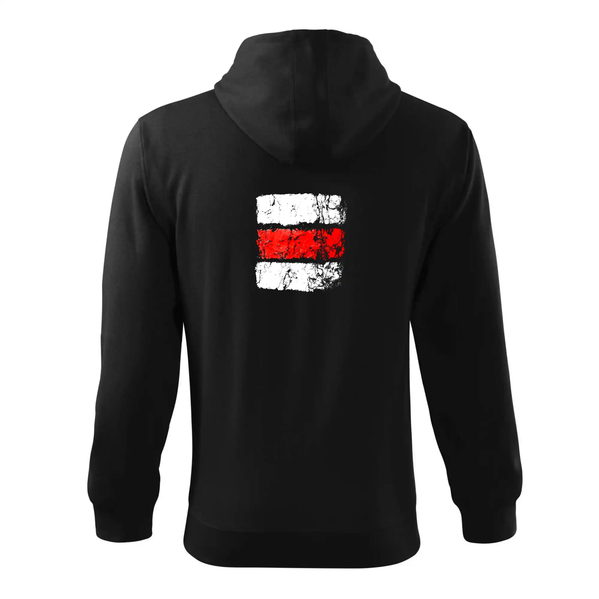 Trička pre cestovateľov - Turistická značka - červená - Mikina s kapucňou na zips trendy zipper