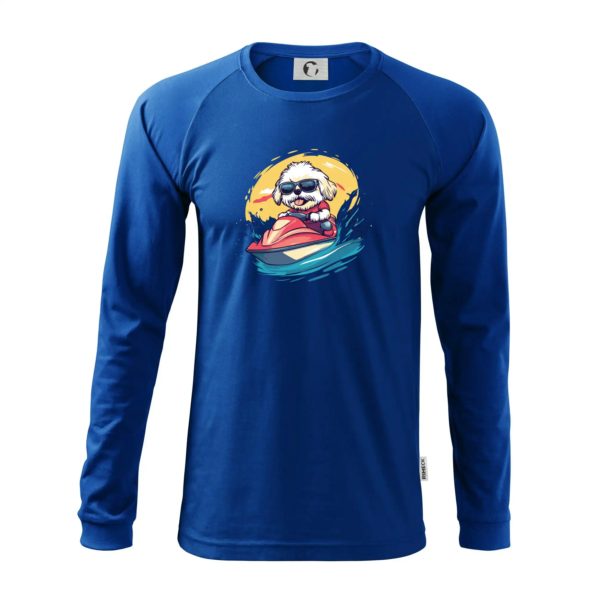 Lhasa Apso na vodním skútru