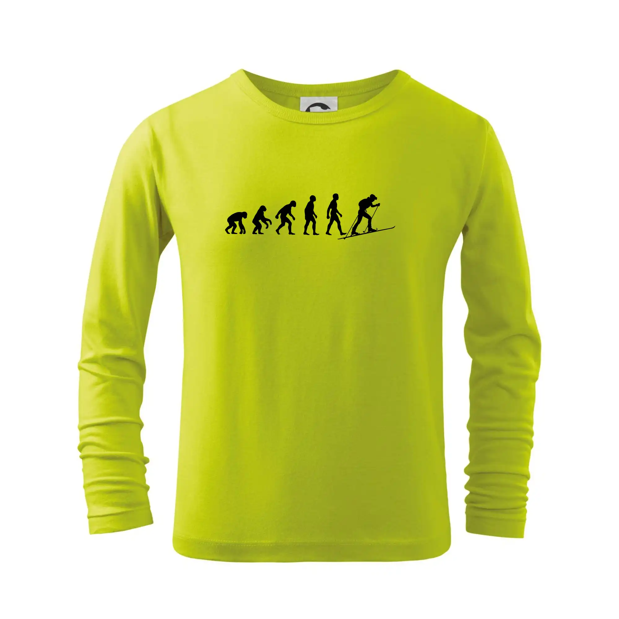 Lyže a Snowboard - Evoluce skialpy - Tričko detské Long Sleeve