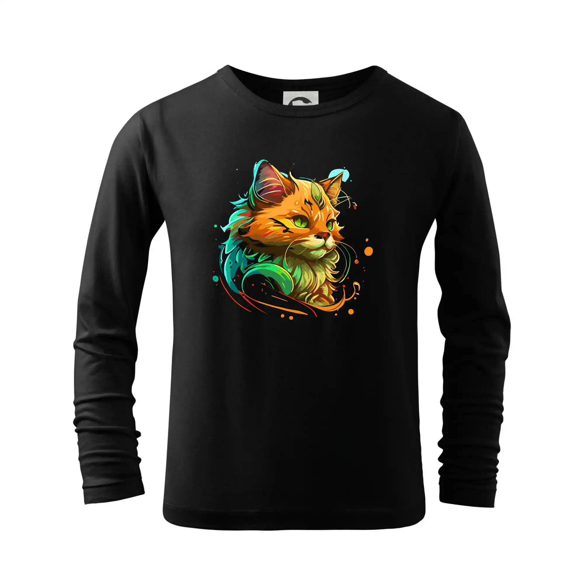 Vtipná tričká s mačkou - Kočka farebná zrzavá - Tričko detské Long Sleeve