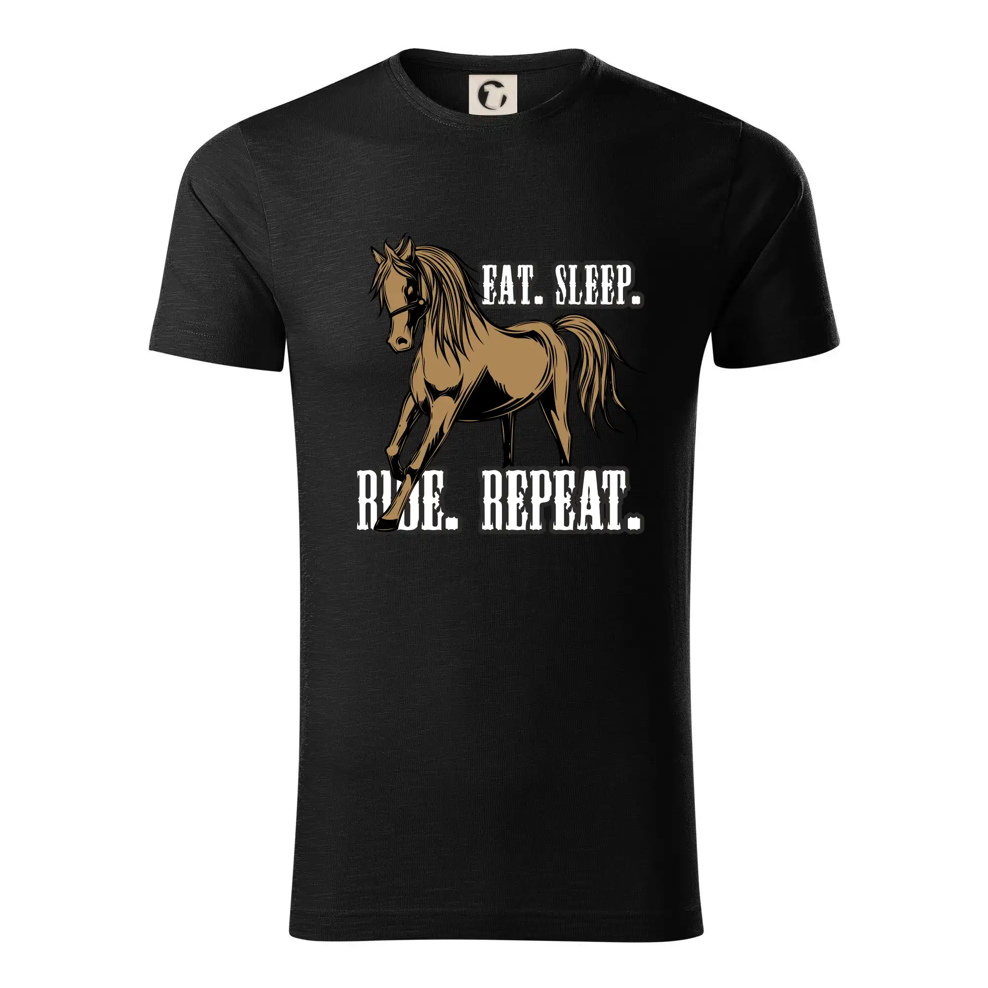 Tričká s koňmi - Eat Sleep Ride Repeat Western - Tričko z organickej bavlny