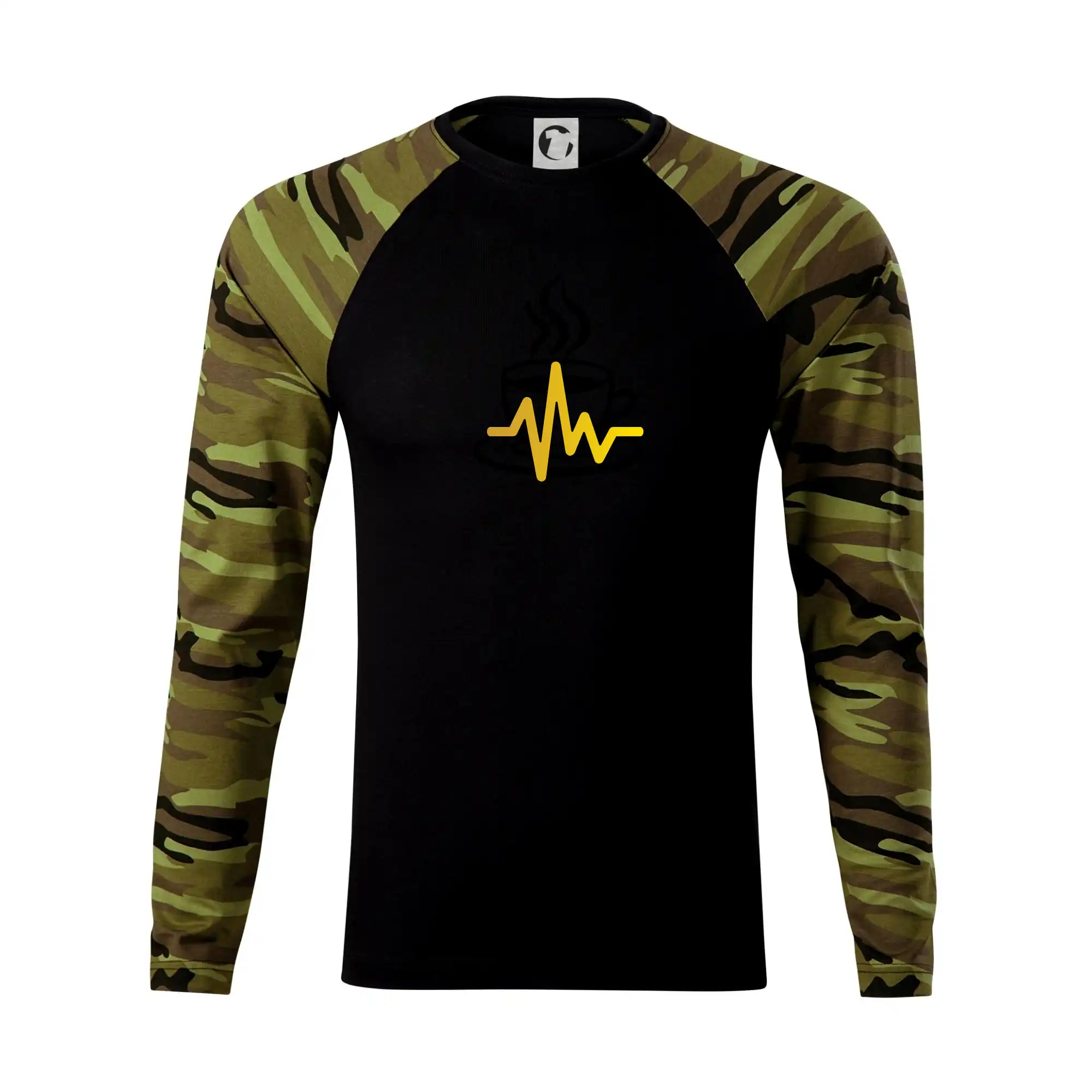 Motívy pre baristu a milovníkov kávy - Káva EKG hrnček - Camouflage LS
