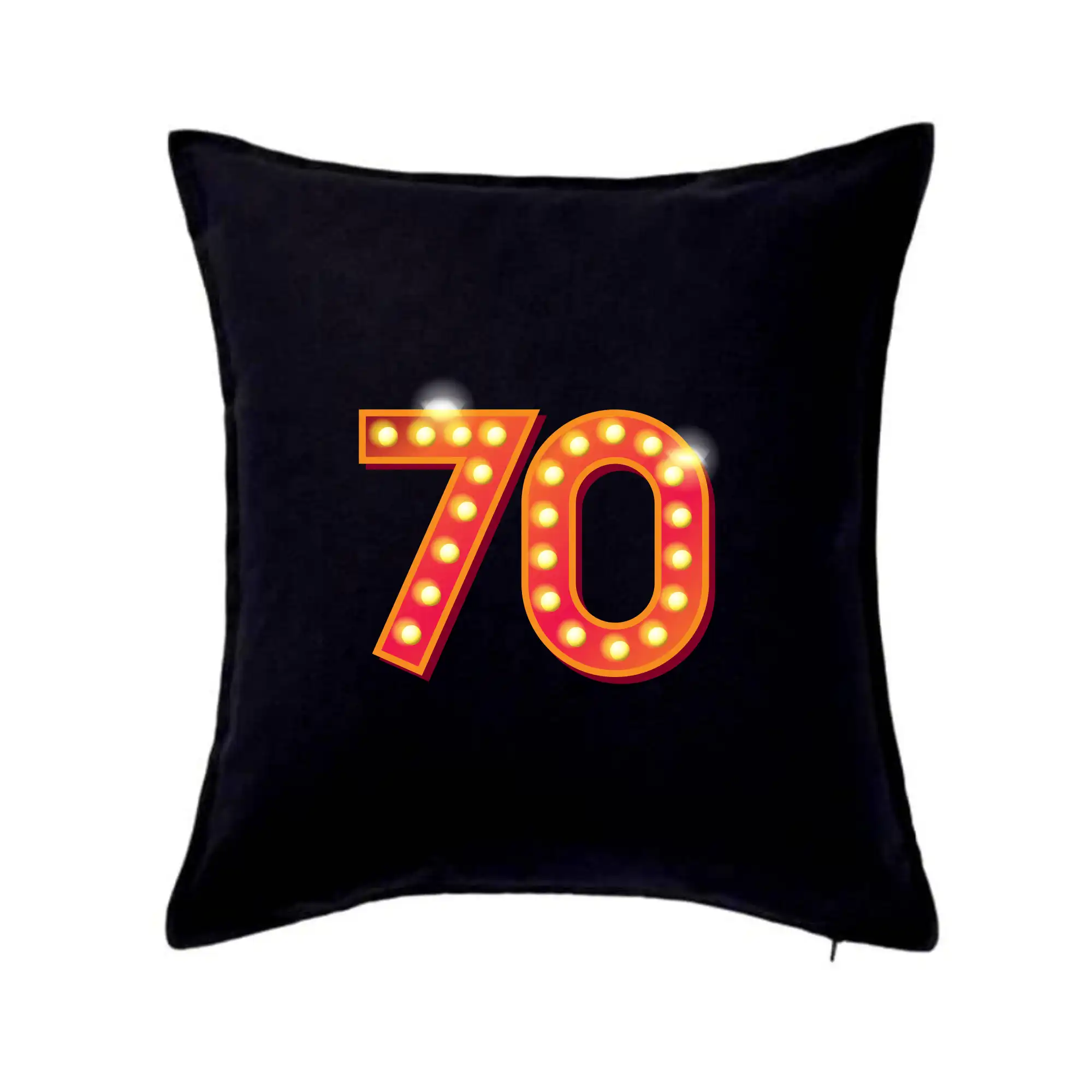 Tričká k narodeninám - Čísla žiarovky 70 - Vankúš 50x50