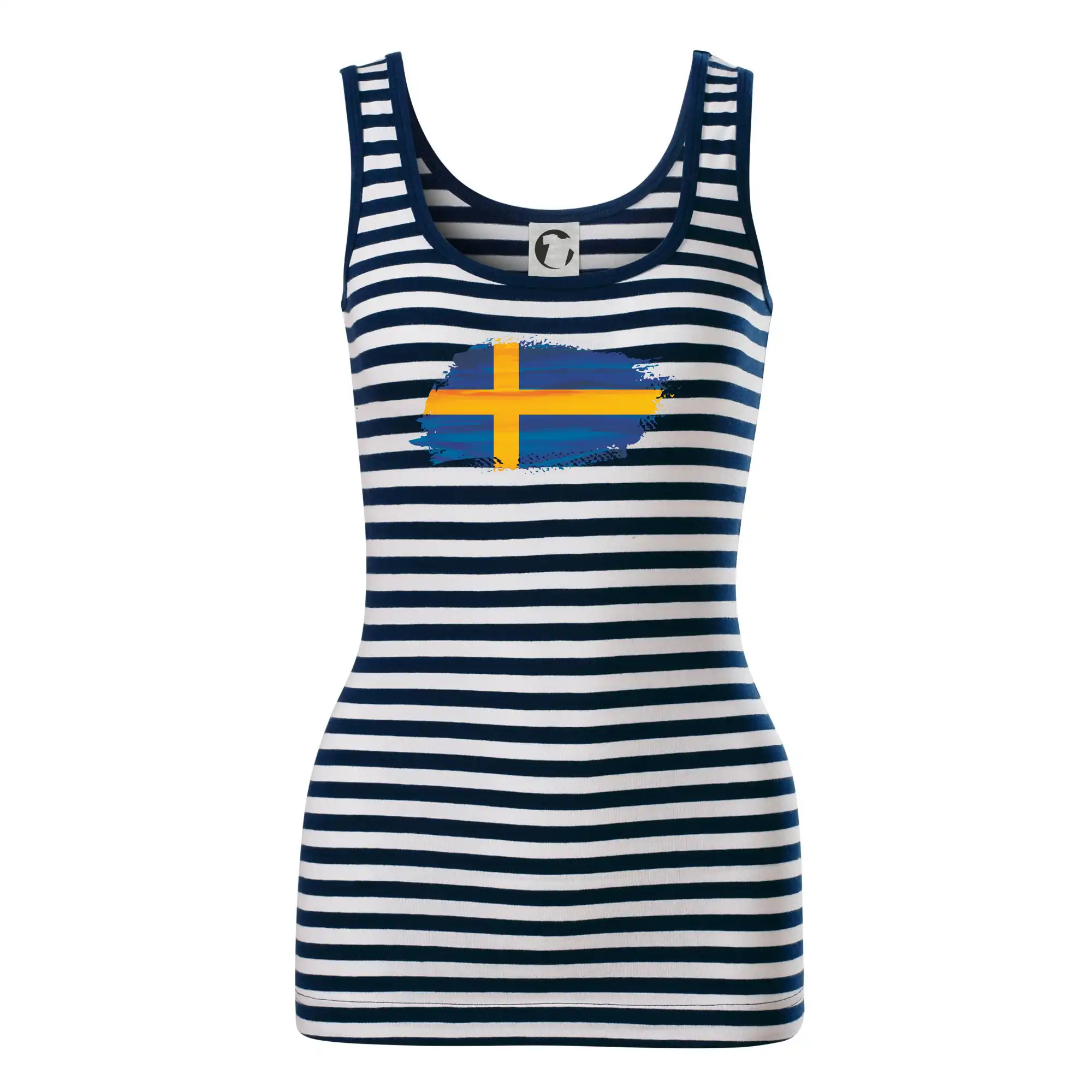 Ostatné mestá / miesta - Švédska vlajka kreslená - Sailor tielko na vodu
