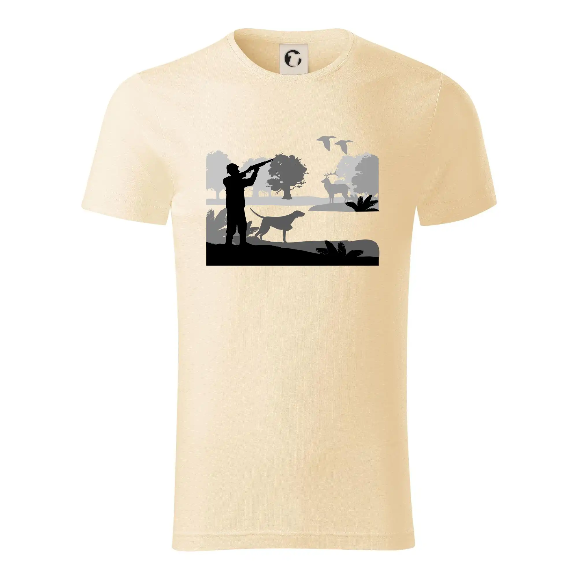 Ostatné psie plemená - Lovec a stavač v lese - Tričko z organickej bavlny