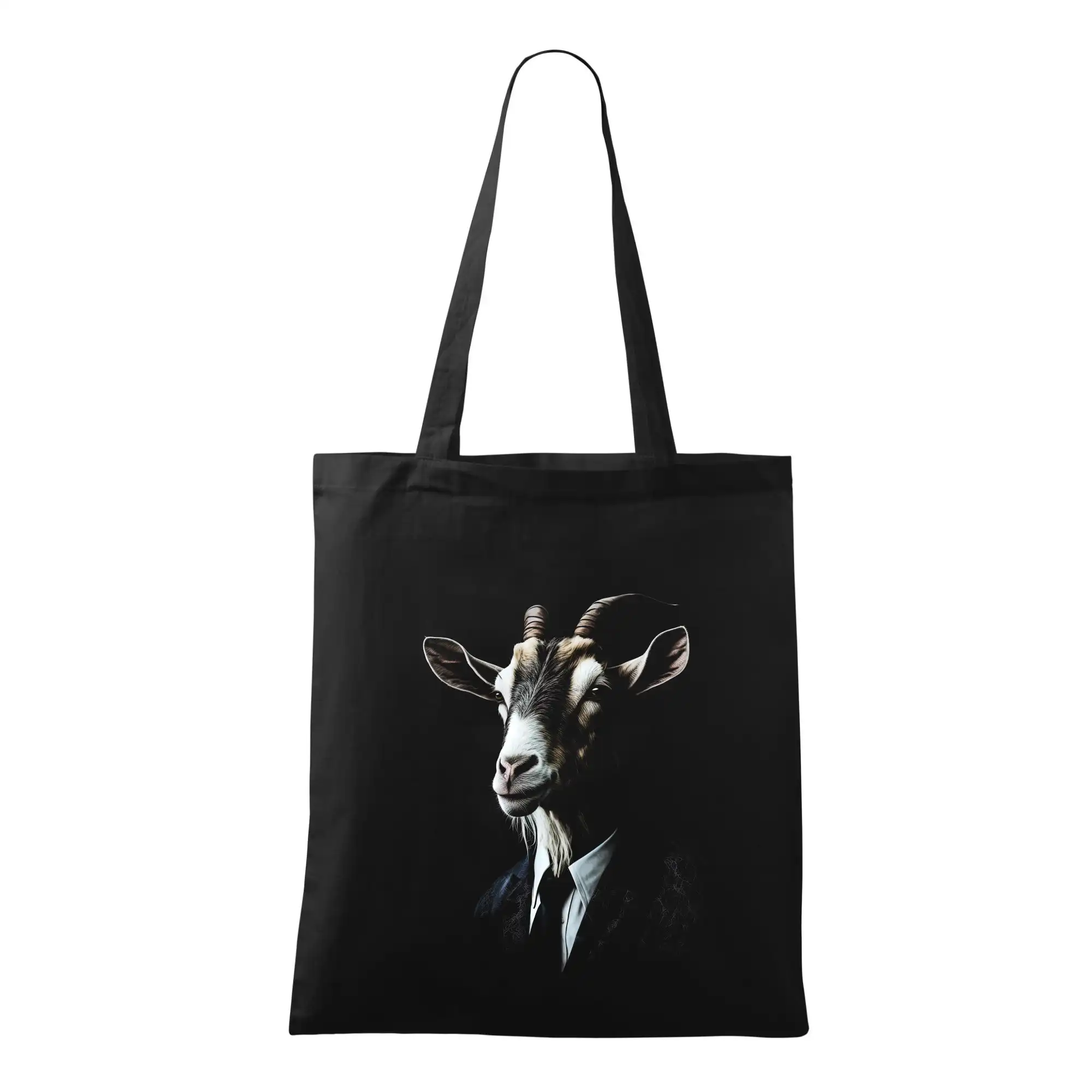 Tričká so zvieratami - Koza v obleku fotka - Taška bavlnená