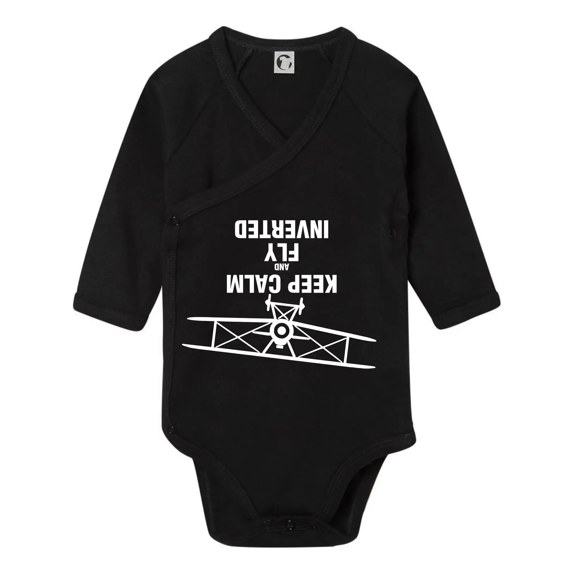 Tričká pre modelára - Keep Calm and Fly Inverted - Body zavinovacie s dlhým rukávom