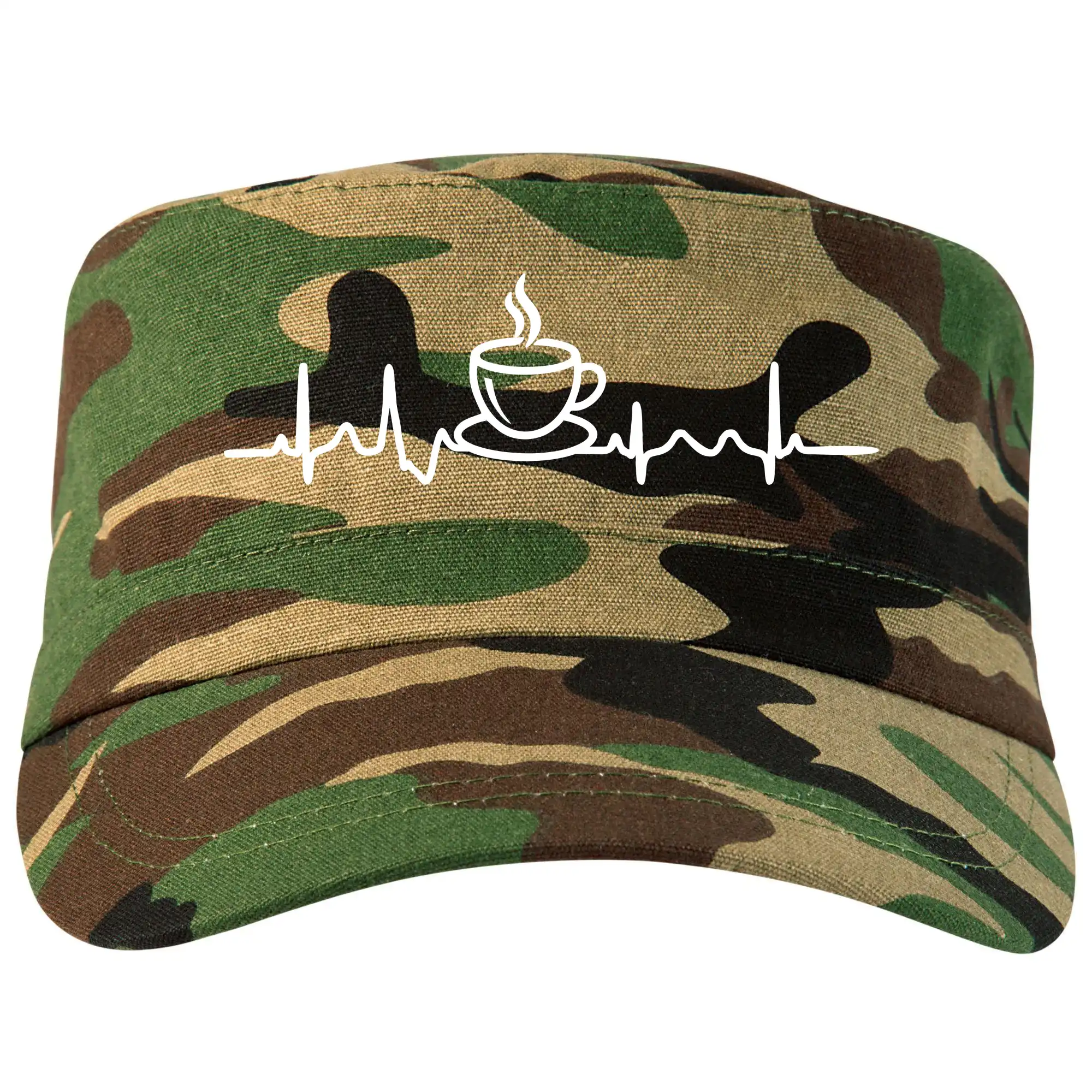 Motívy pre baristu a milovníkov kávy - EKG hrnček kávy - Šiltovka CAMO