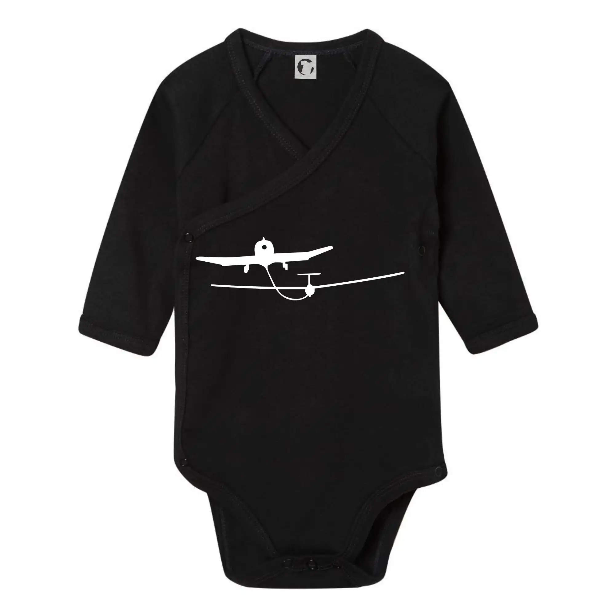 Tričká s lietadlami - Ťahanie klzáku - Body zavinovacie s dlhým rukávom