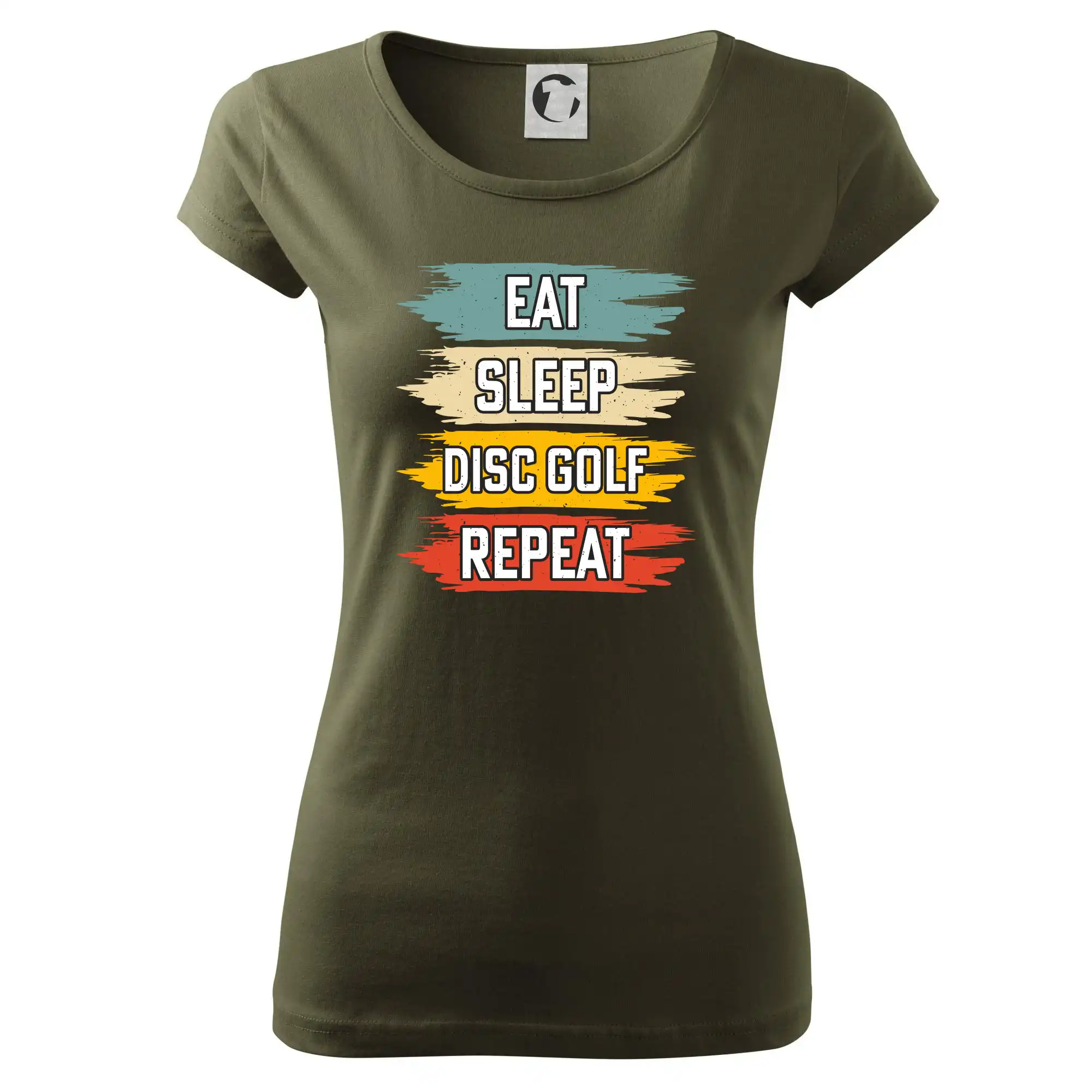 Disc Golf eat sleep barevné - Dámske tričko Pure