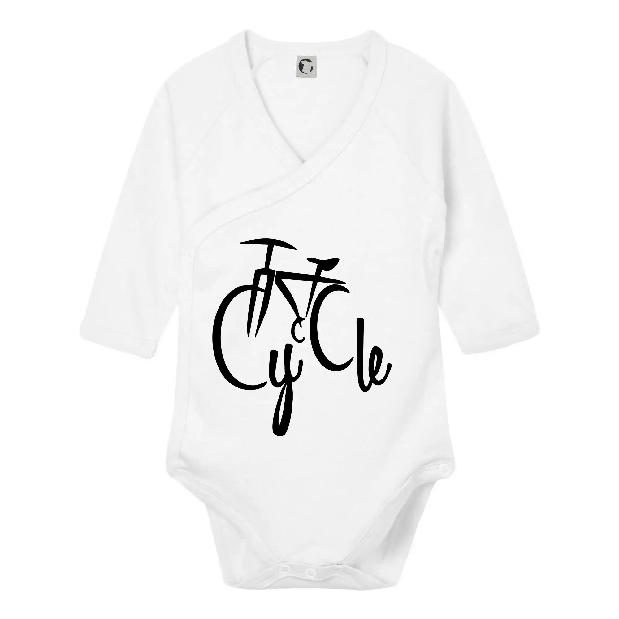 Tričko ako darček pre cyklistu - Cycle bicykel - Body zavinovacie s dlhým rukávom