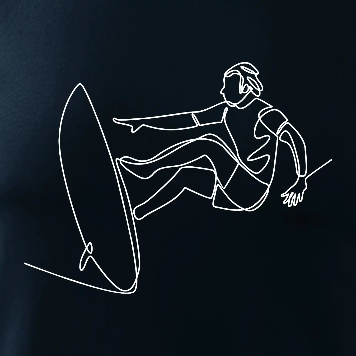 Surfař na vlně jedním tahem