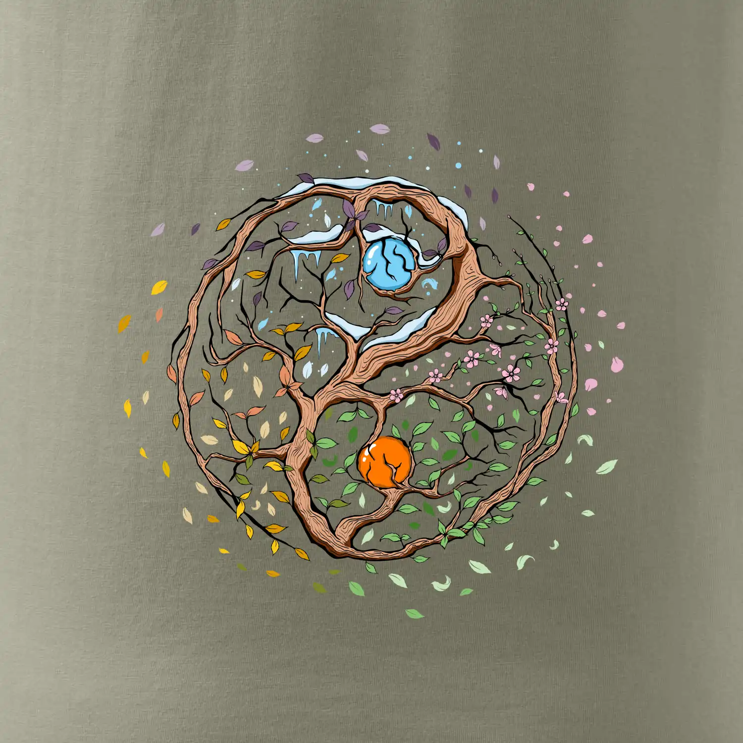 Yin & Yang strom - zima, léto